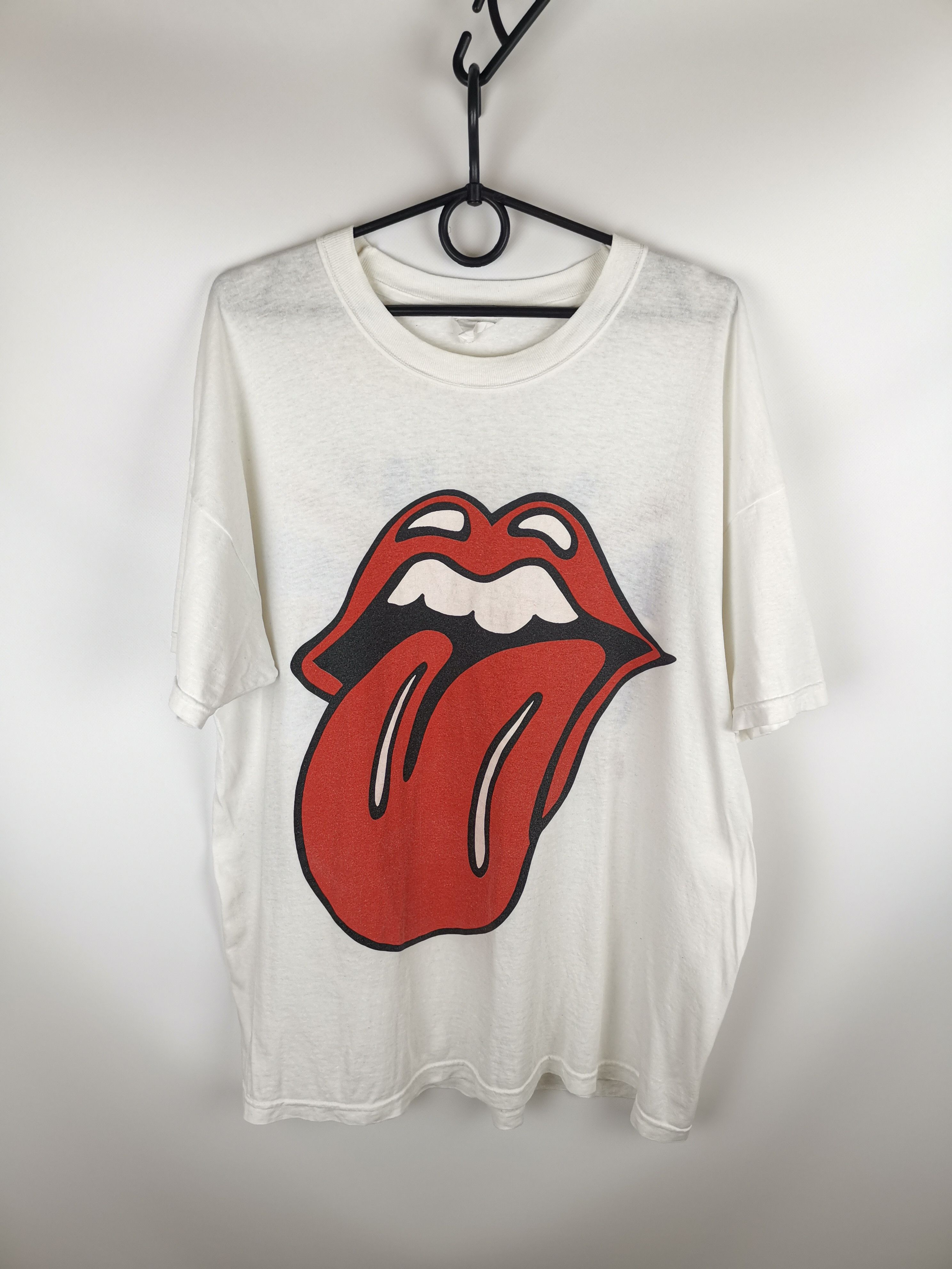 The Rolling Stones × Vintage The Rolling Stones vintage 90s white screen stars band tee Size US XL / EU 56 / 4 - 1 Thumbnail