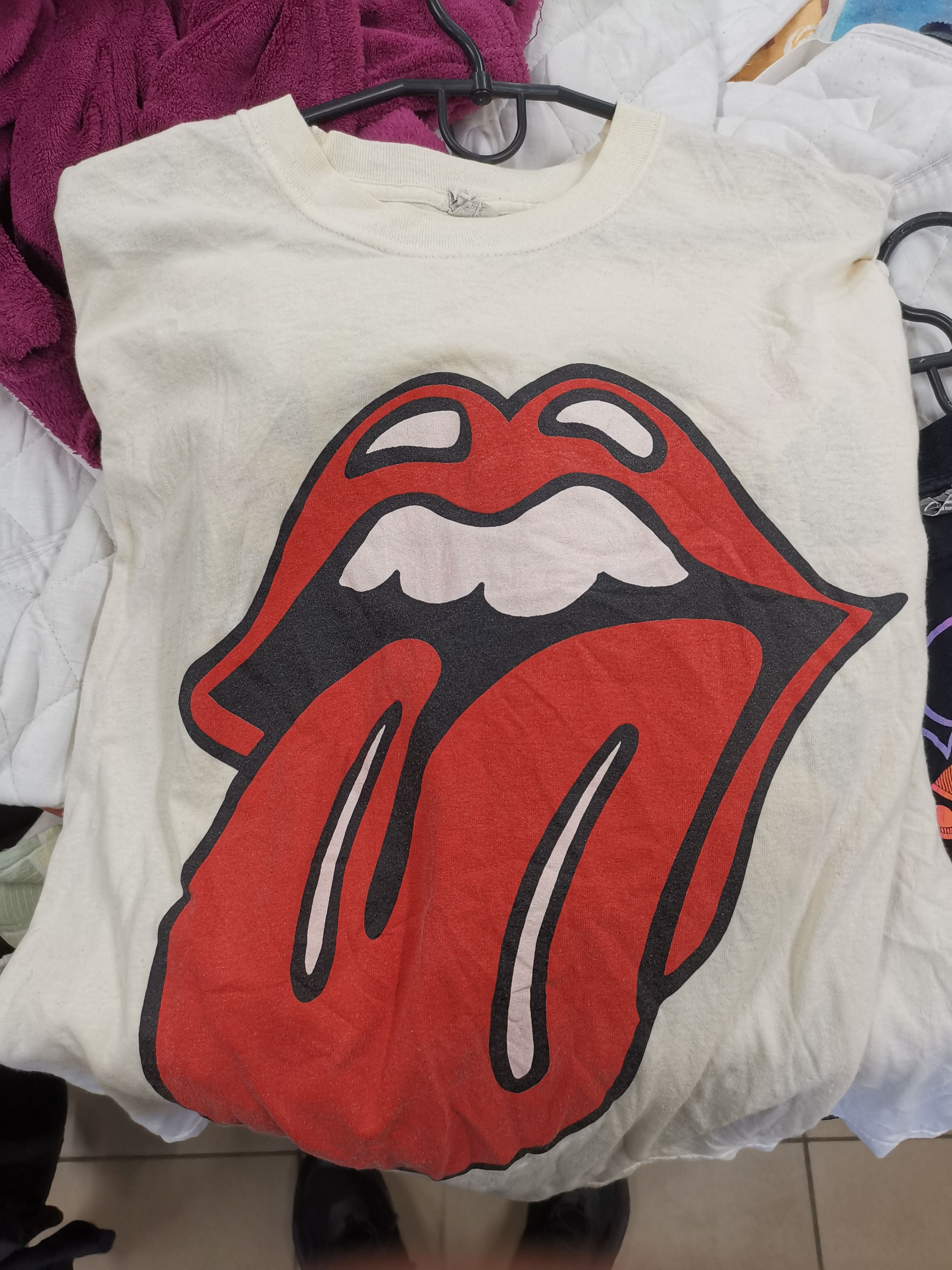 The Rolling Stones × Vintage The Rolling Stones vintage 90s white screen stars band tee Size US XL / EU 56 / 4 - 7 Thumbnail