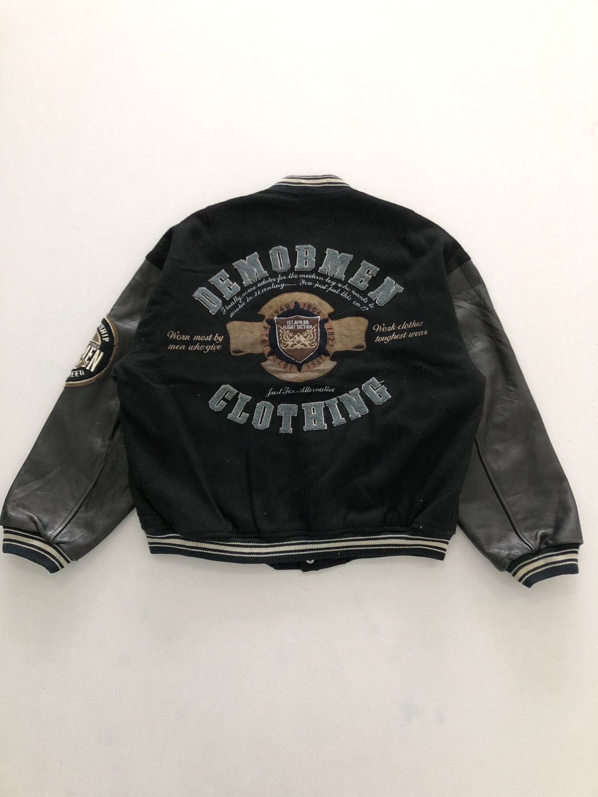 Japanese Brand Vintage Demobman Clothing Big Logo Varsity Jacket Size US L / EU 52-54 / 3 - 1 Thumbnail