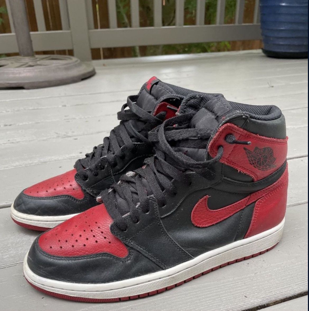 Jordan Brand × Nike Nike Air Jordan Retro 1 High Banned Bred 2016 Size US 9.5 / EU 42-43 - 1 Thumbnail