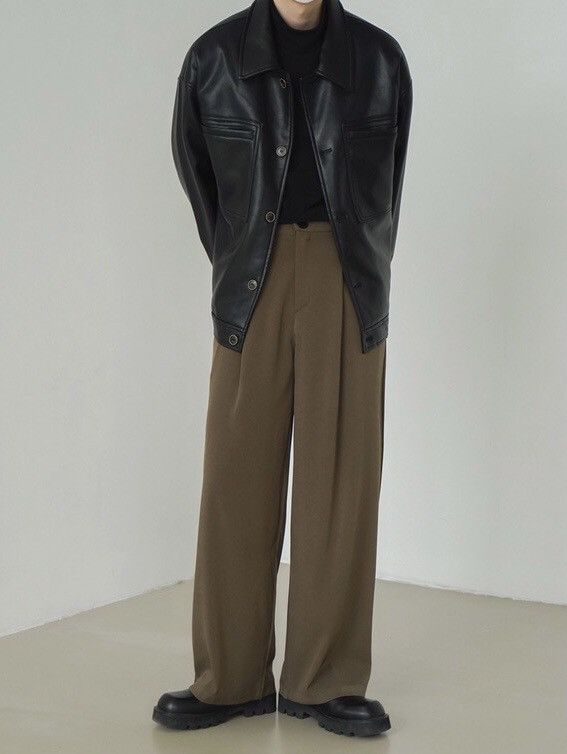 Japanese Brand × Vintage Korean fashion retro faux leather jacket Size US L / EU 52-54 / 3 - 6 Thumbnail