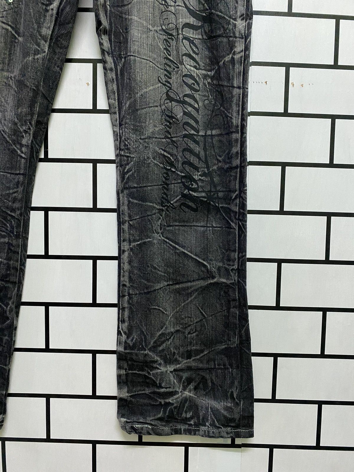 Japanese Brand × Seditionaries Japanese WILD LIFE Flared Love Skull Acid Wash Pants Size US 33 - 6 Thumbnail