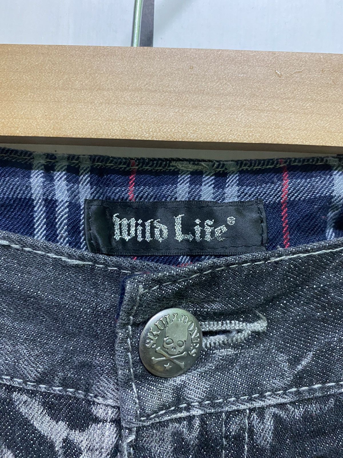Japanese Brand × Seditionaries Japanese WILD LIFE Flared Love Skull Acid Wash Pants Size US 33 - 9 Thumbnail
