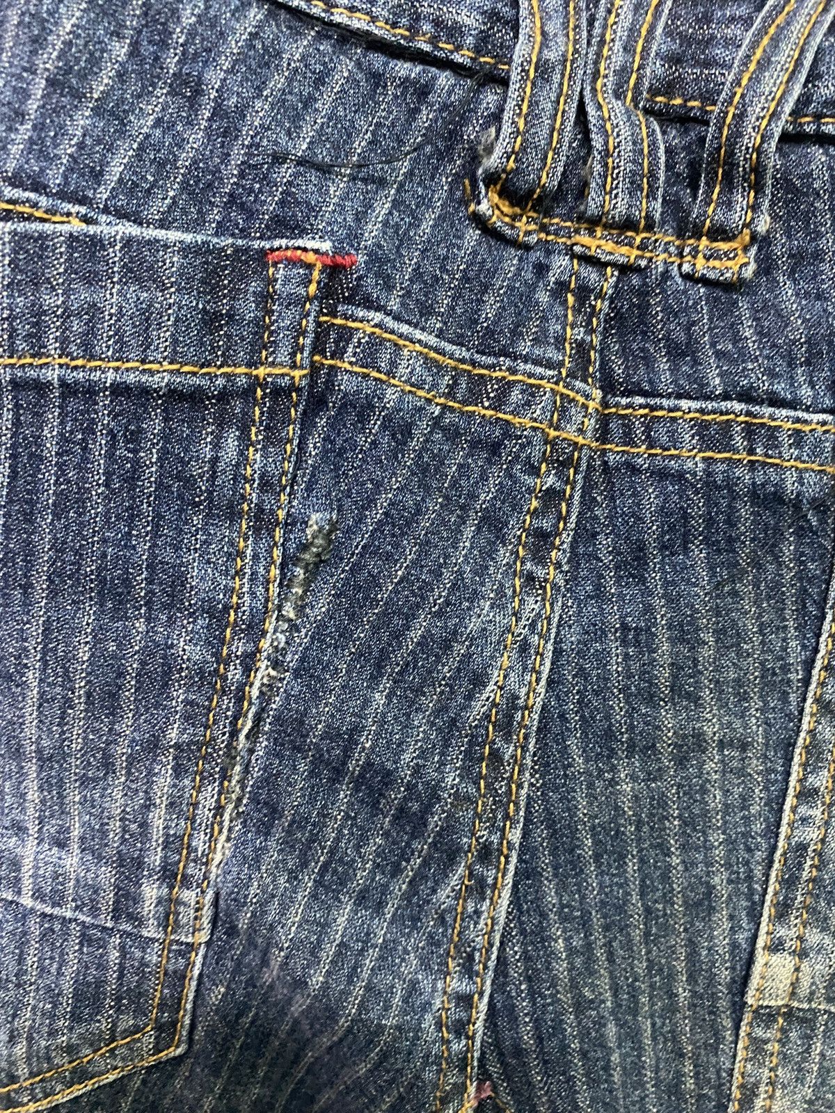 Designer × Japanese Brand Japanese Blue B Hickory PinStripe Cargo denim Jeans Size US 32 / EU 48 - 17 Thumbnail