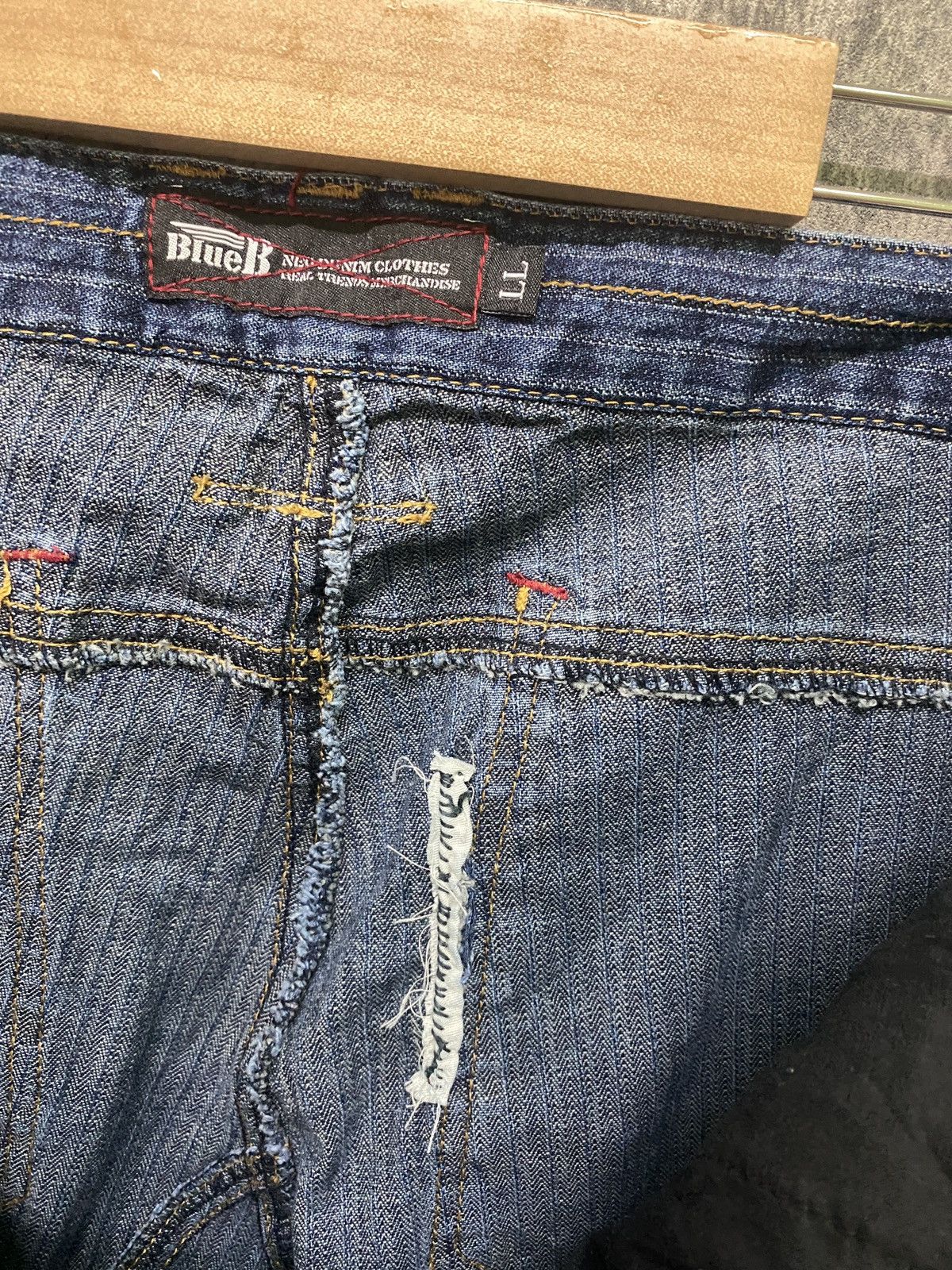 Designer × Japanese Brand Japanese Blue B Hickory PinStripe Cargo denim Jeans Size US 32 / EU 48 - 16 Thumbnail