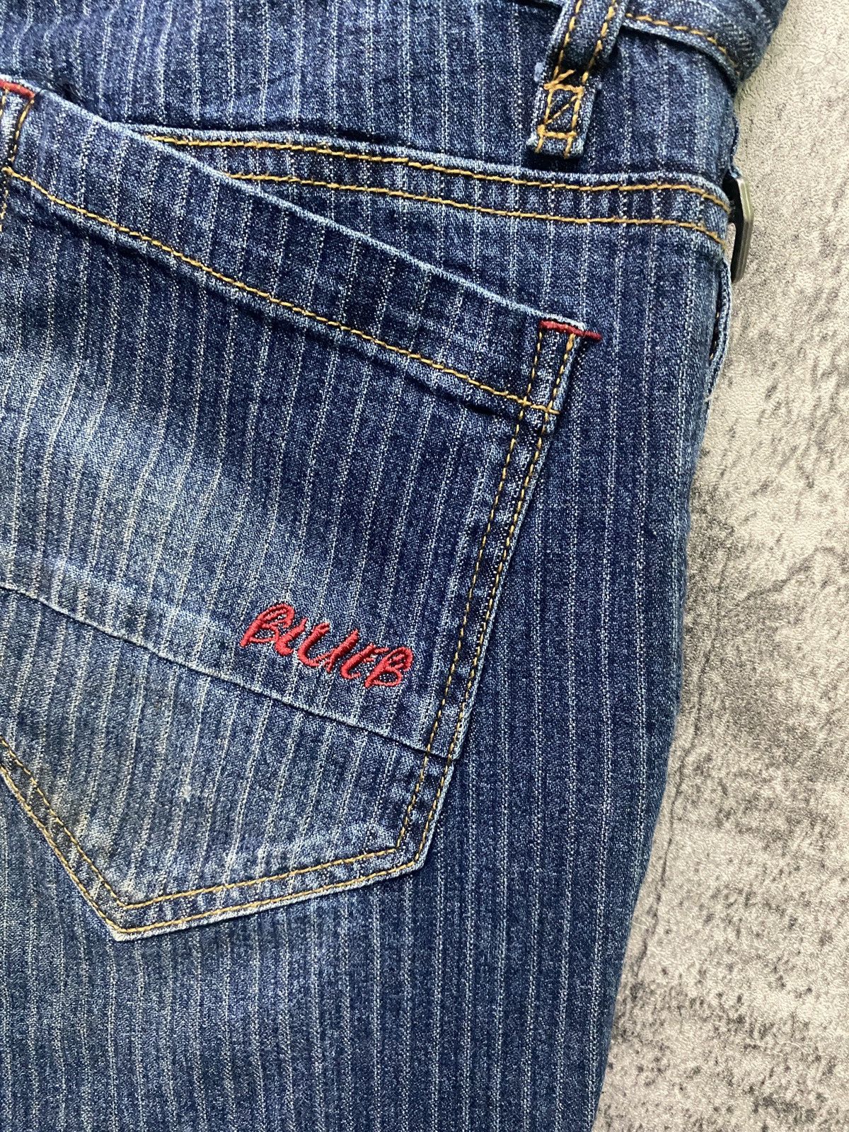 Designer × Japanese Brand Japanese Blue B Hickory PinStripe Cargo denim Jeans Size US 32 / EU 48 - 14 Thumbnail