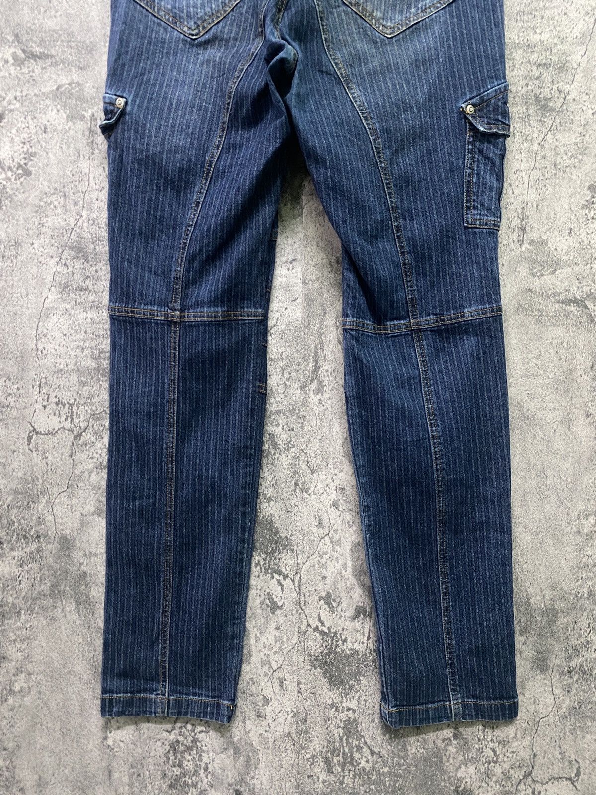 Designer × Japanese Brand Japanese Blue B Hickory PinStripe Cargo denim Jeans Size US 32 / EU 48 - 12 Thumbnail
