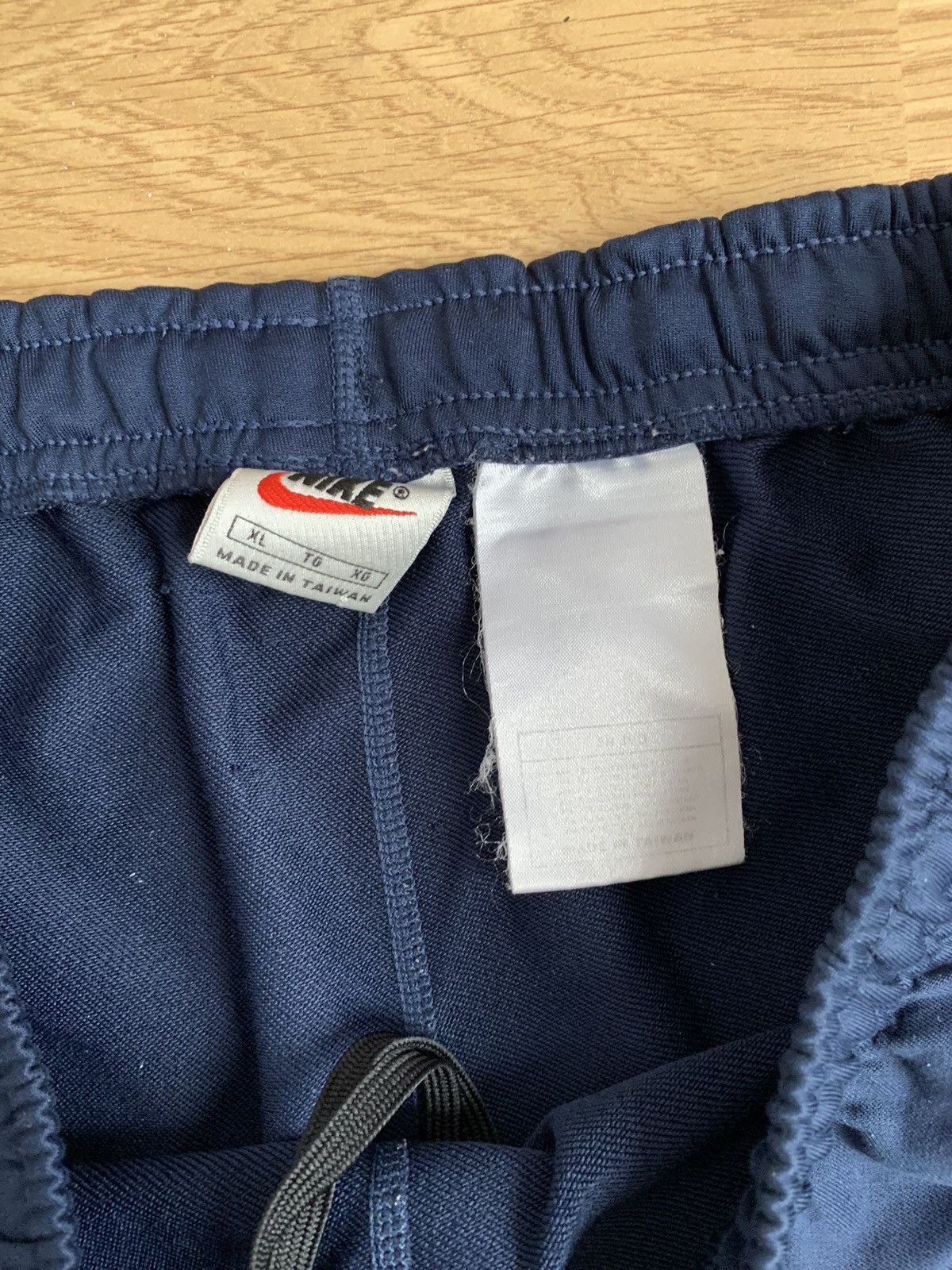 Nike × Vintage Vintage 90s Nike Navy Track Pants Swoosh Size US 33 - 5 Thumbnail