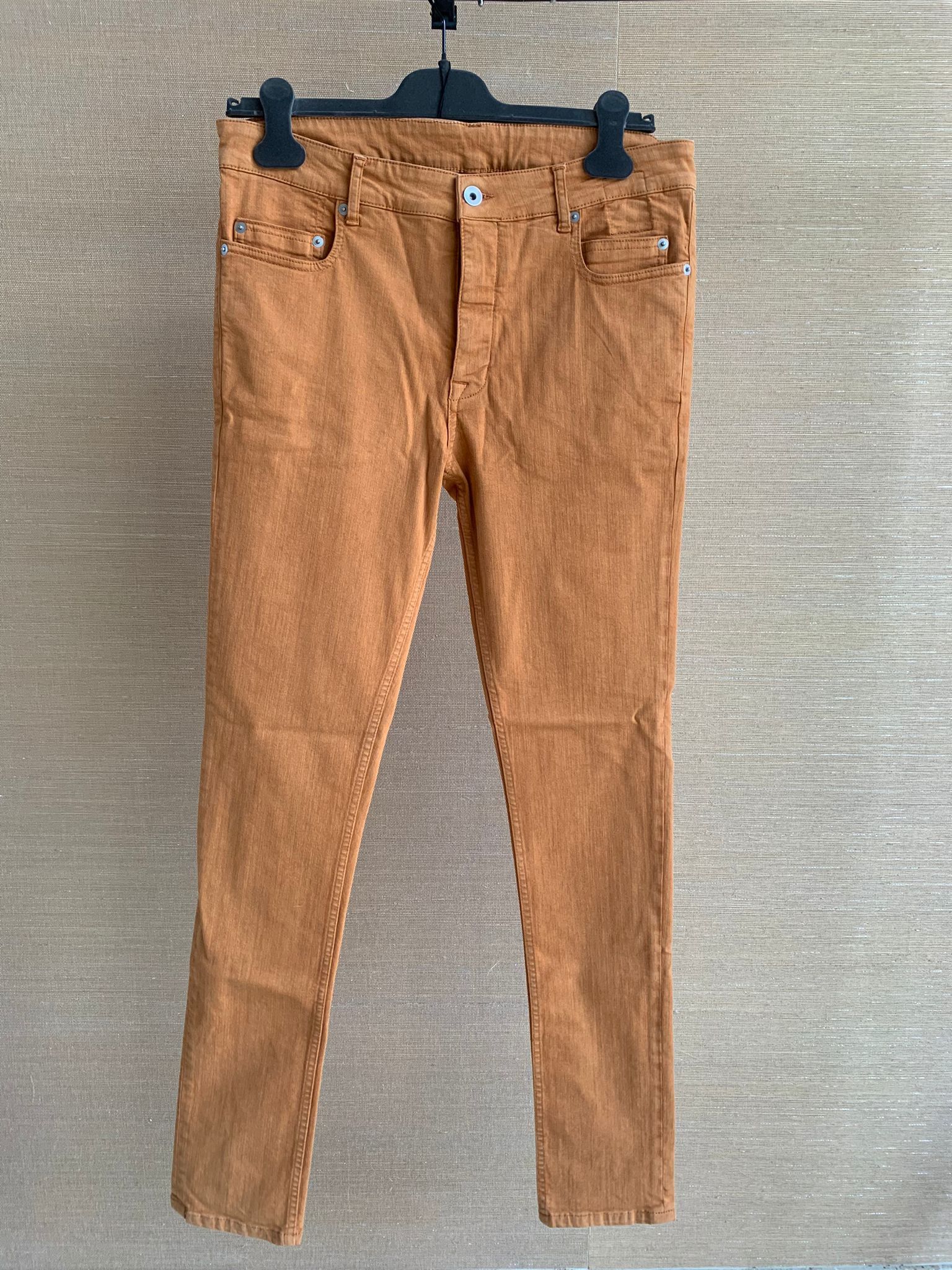 image of Rick Owens Drkshdw Tyrone Cut Denim In Tangerine Color, Men's (Size 31)