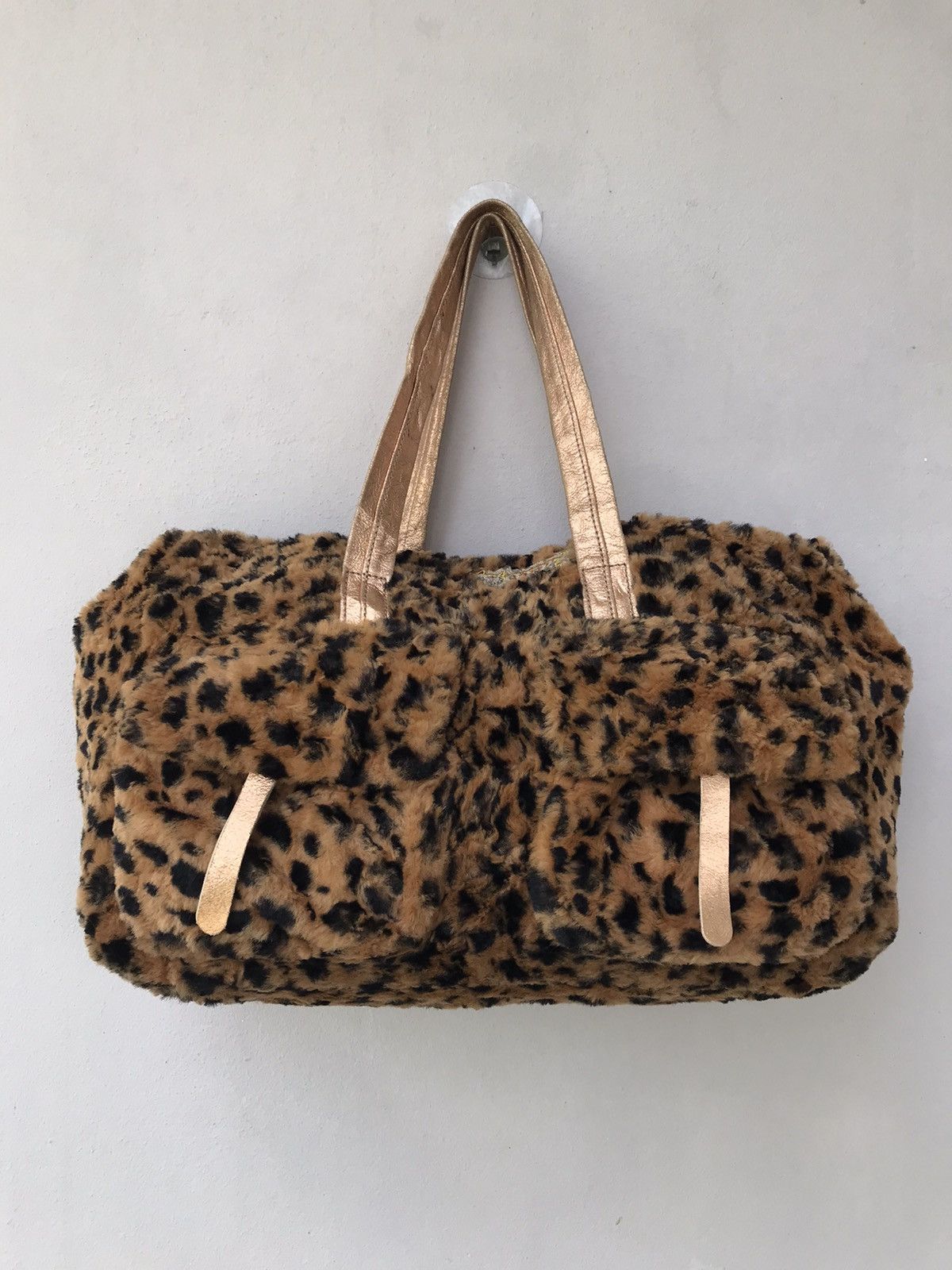 Vintage Tsumori Chisato leopard Fleece Carry Bag