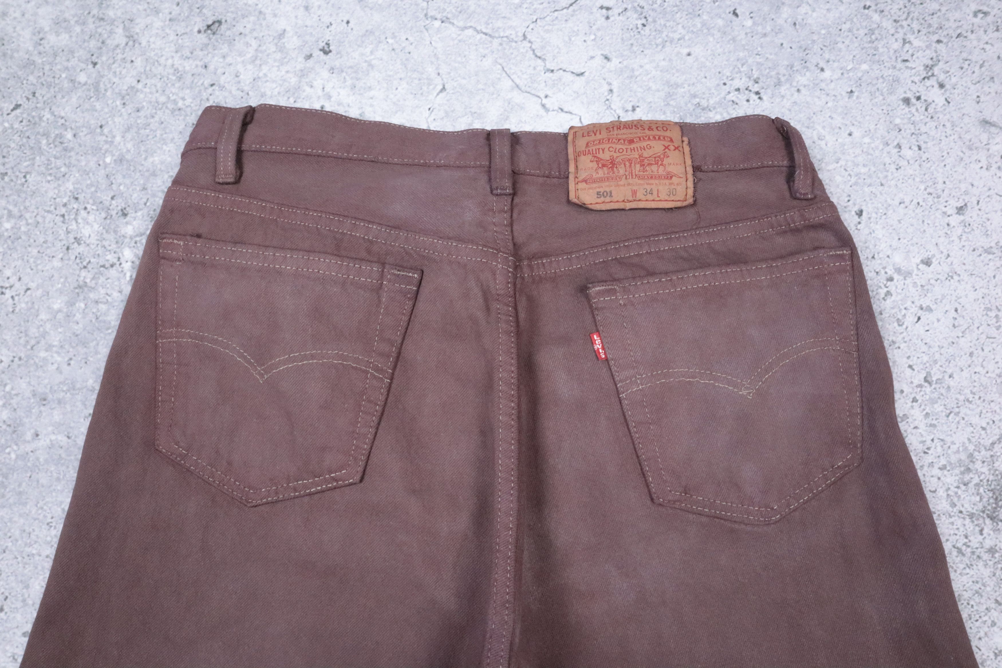 Levi's × Levi's Vintage Clothing × Vintage Levis 501 Made in USA Button Fly White Denim Jeans Size US 34 / EU 50 - 6 Thumbnail