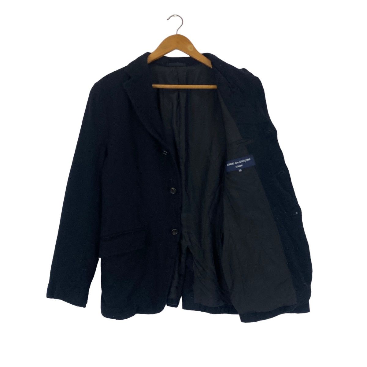 image of Comme Des Garcons x Comme Des Garcons Homme 2016 Comme Des Garçons Homme Wool Casual Jacket in Blac