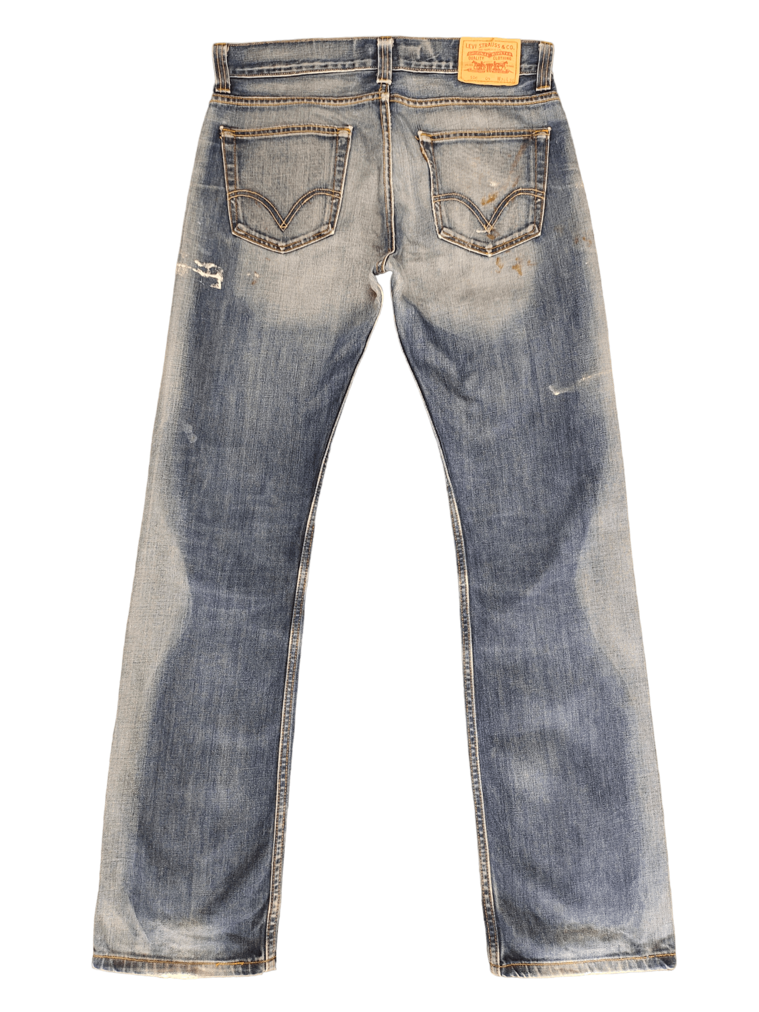 image of Archival Clothing x Levis 506 Standard Painted Denim Jeans Stone Wash, Men's (Size 36)