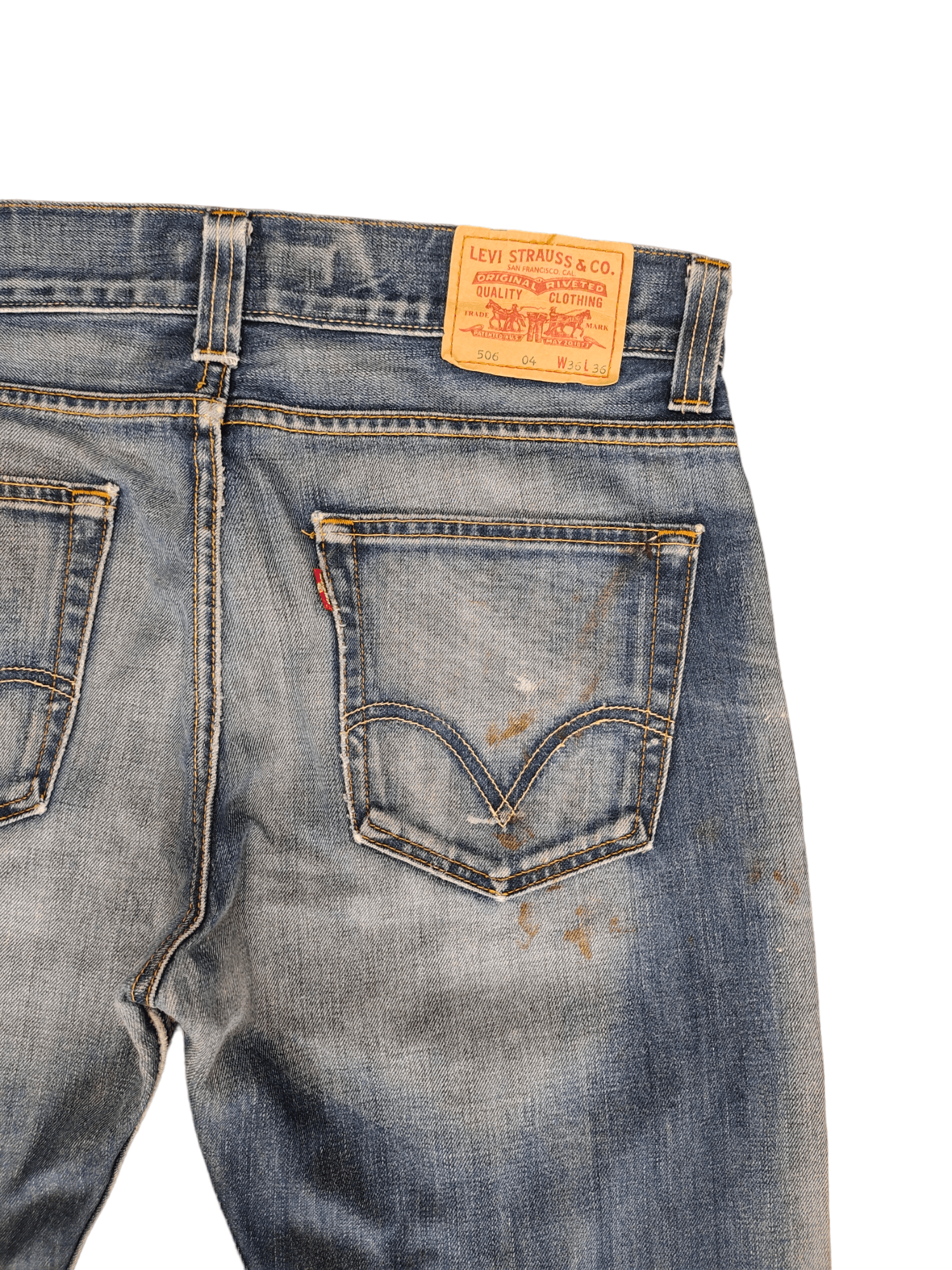 Levi's Levis 506 Standard Painted Denim Jeans Stone Wash Size US 36 / EU 52 - 5 Thumbnail