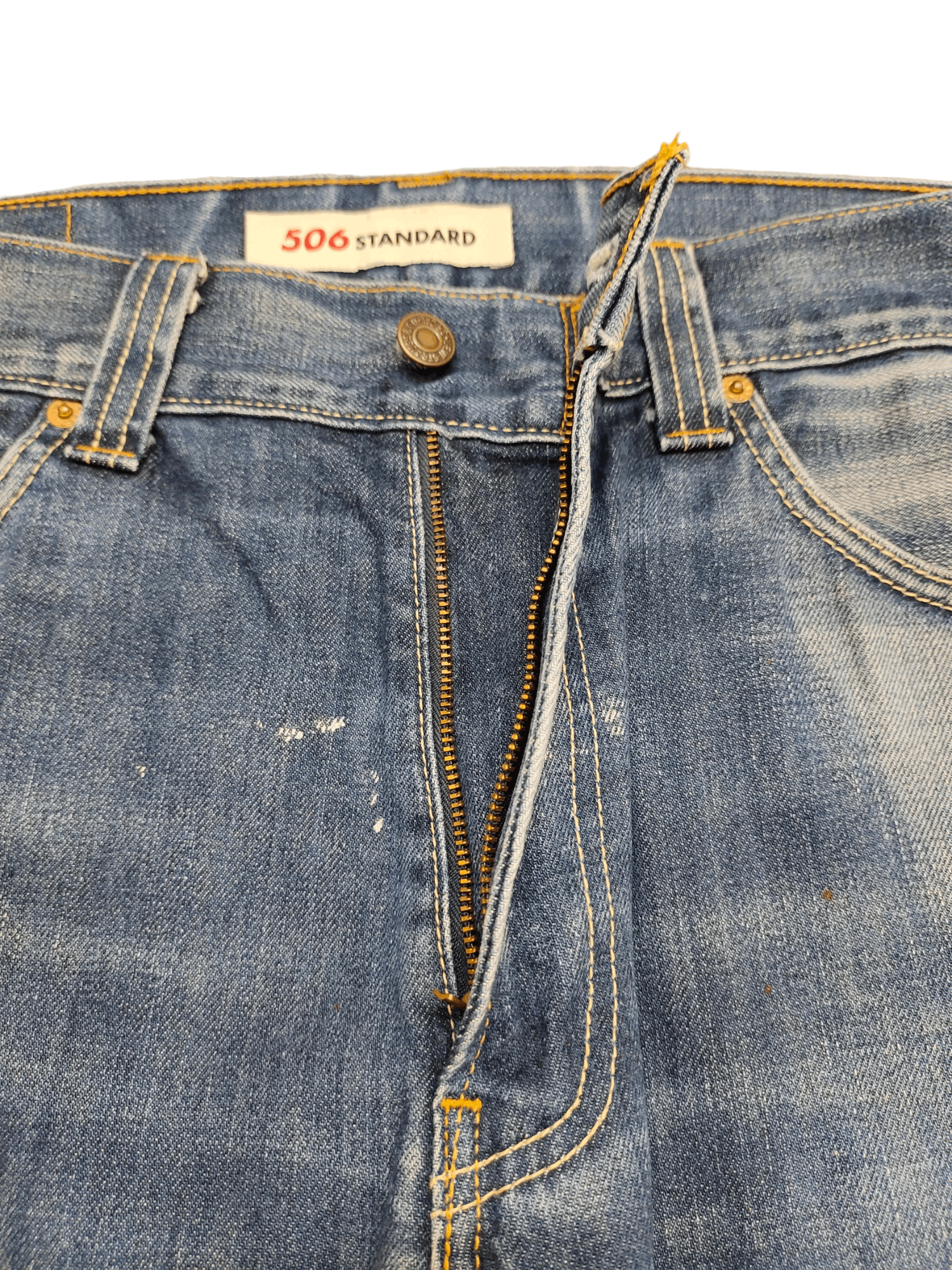 Levi's Levis 506 Standard Painted Denim Jeans Stone Wash Size US 36 / EU 52 - 20 Thumbnail