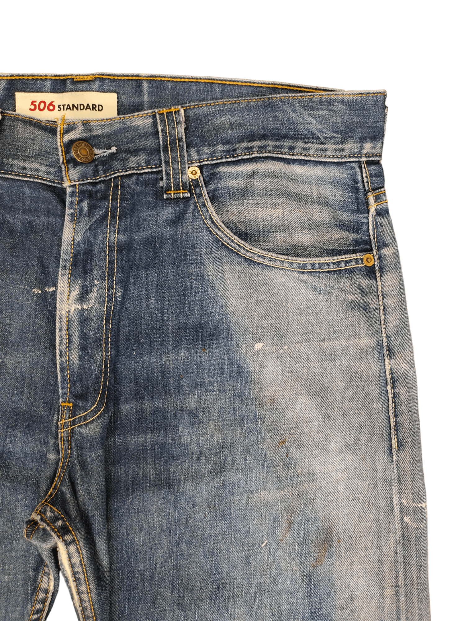 Levi's Levis 506 Standard Painted Denim Jeans Stone Wash Size US 36 / EU 52 - 15 Thumbnail