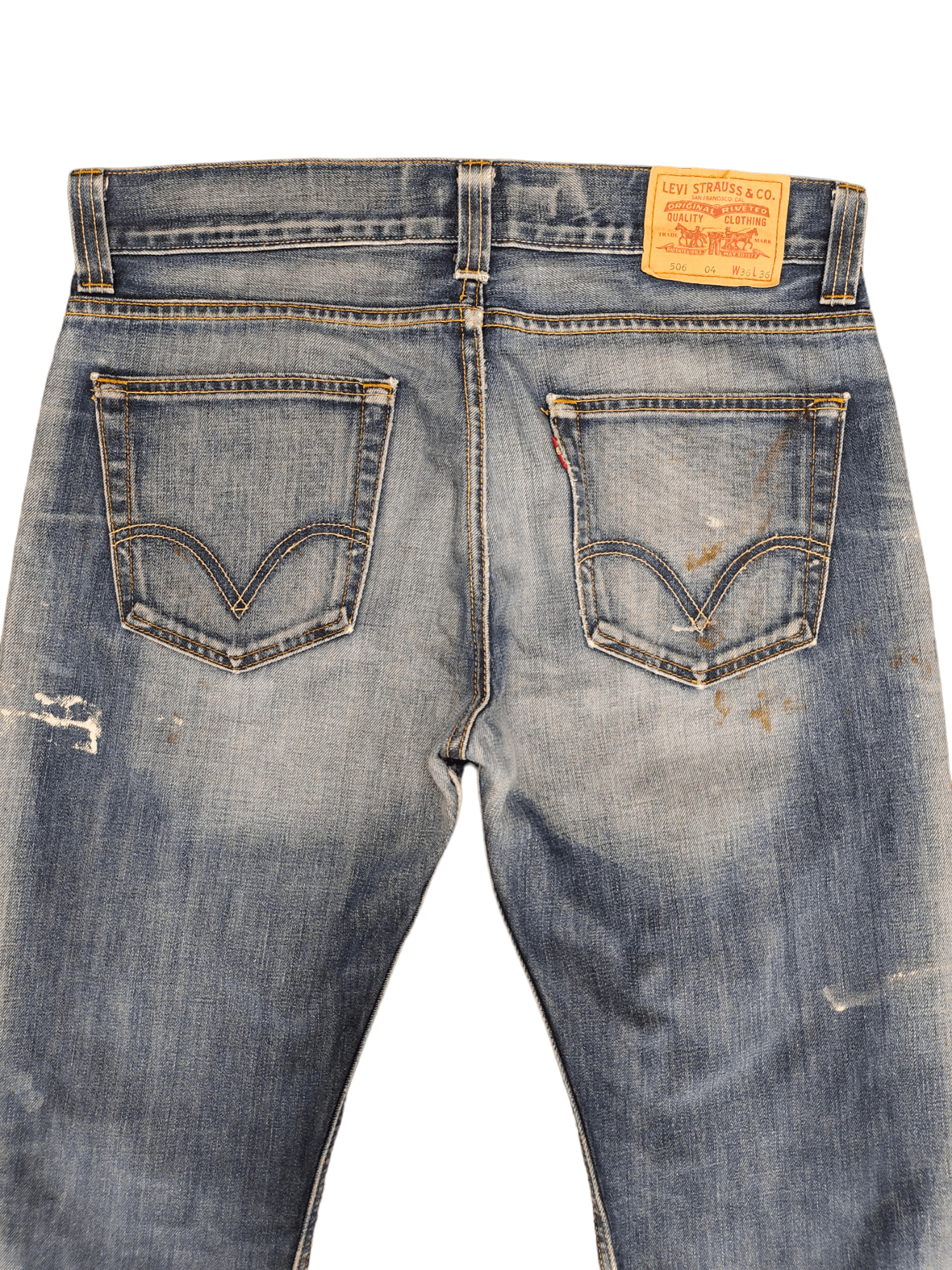 Levi's Levis 506 Standard Painted Denim Jeans Stone Wash Size US 36 / EU 52 - 4 Thumbnail