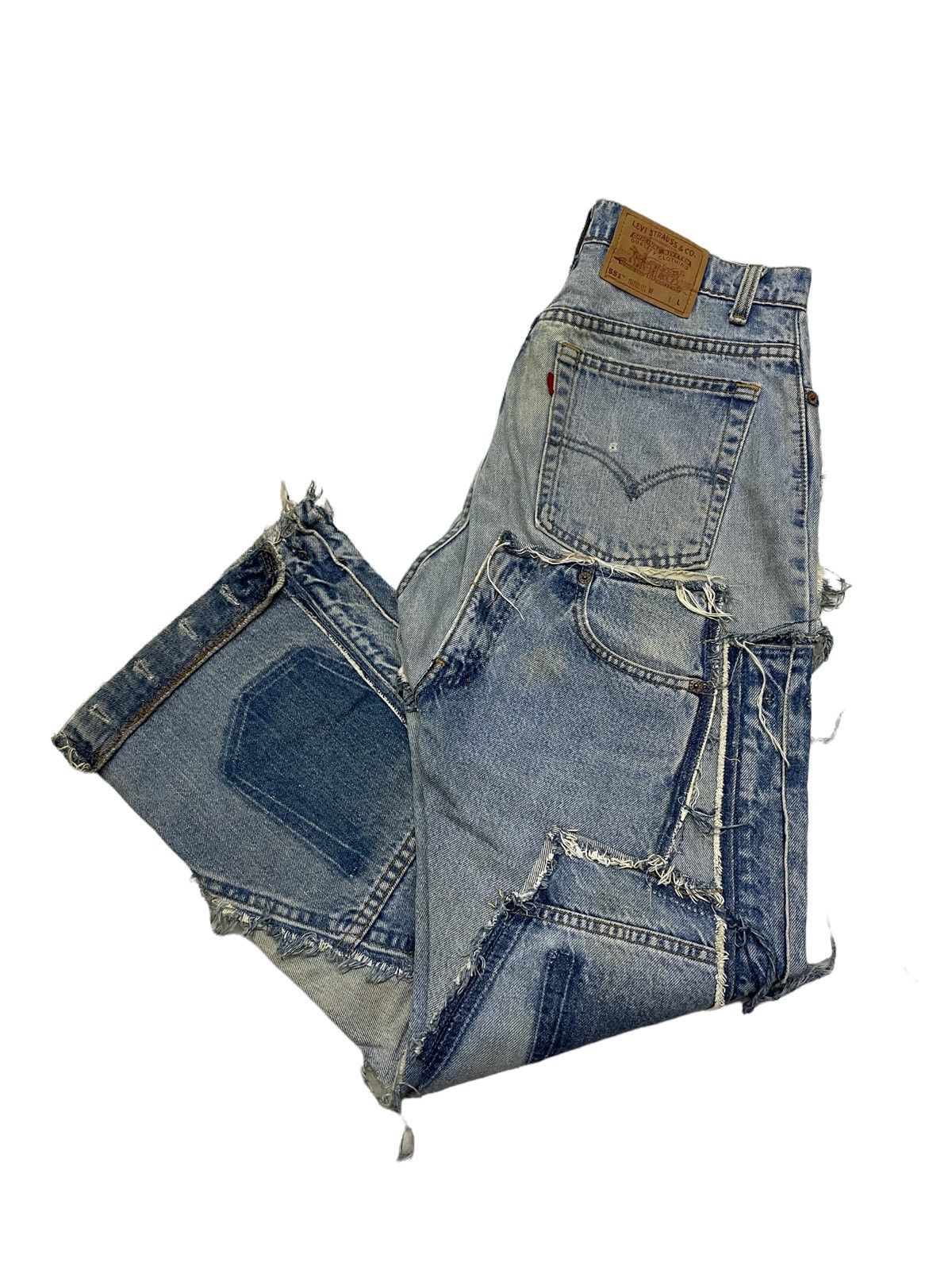 Levi's Vintage Levi’s 551 Custom Made Patchwork Denim Size US 32 / EU 48 - 3 Thumbnail