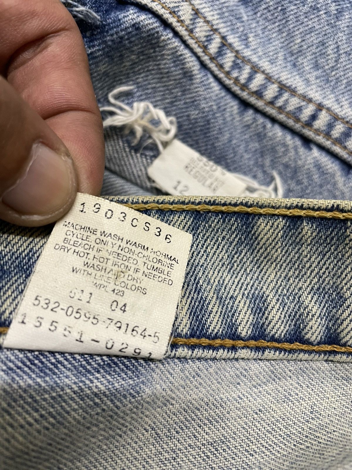 Levi's Vintage Levi’s 551 Custom Made Patchwork Denim Size US 32 / EU 48 - 9 Thumbnail