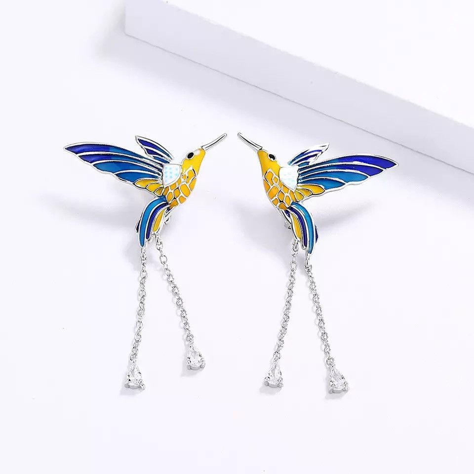 Jewelry Bird Pendant Tassel Long Earring Size ONE SIZE - 3 Thumbnail