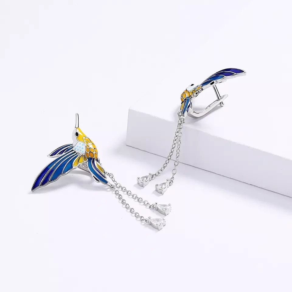Jewelry Bird Pendant Tassel Long Earring Size ONE SIZE - 4 Thumbnail