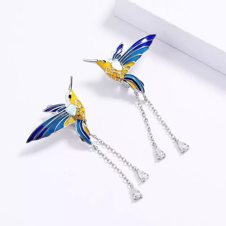 Jewelry Bird Pendant Tassel Long Earring Size ONE SIZE - 2 Thumbnail