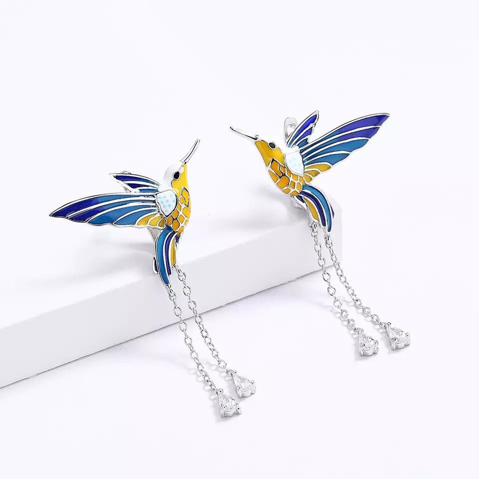 Jewelry Bird Pendant Tassel Long Earring Size ONE SIZE - 5 Thumbnail