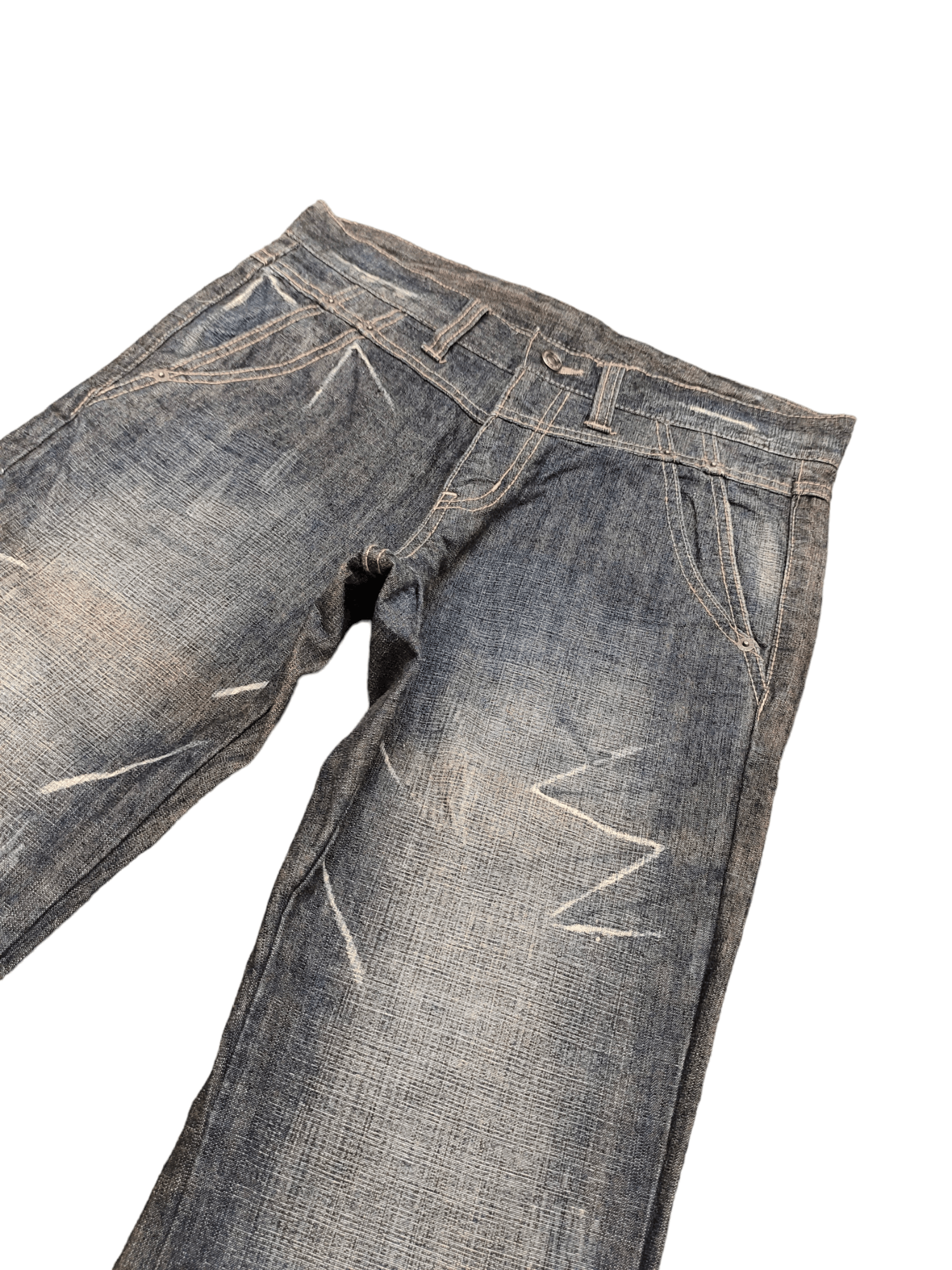 PPFM Ppfm Double Front Pocket Clawmark Denim Jeans Lowbox Y2k Size US 32 / EU 48 - 2 Thumbnail