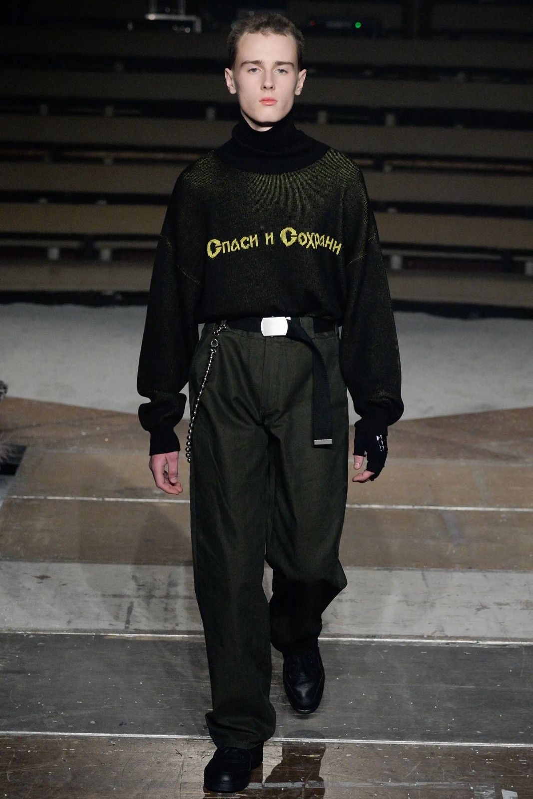 image of Gosha Rubchinskiy Aw16 Turtleneck in Black/Yellow, Men's (Size XS)