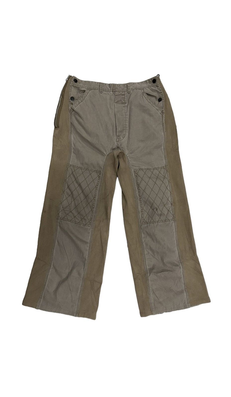 image of Miharayasuhiro Reconstructed Double Knee Cargo Pants Sz34-40 in Brown, Men's