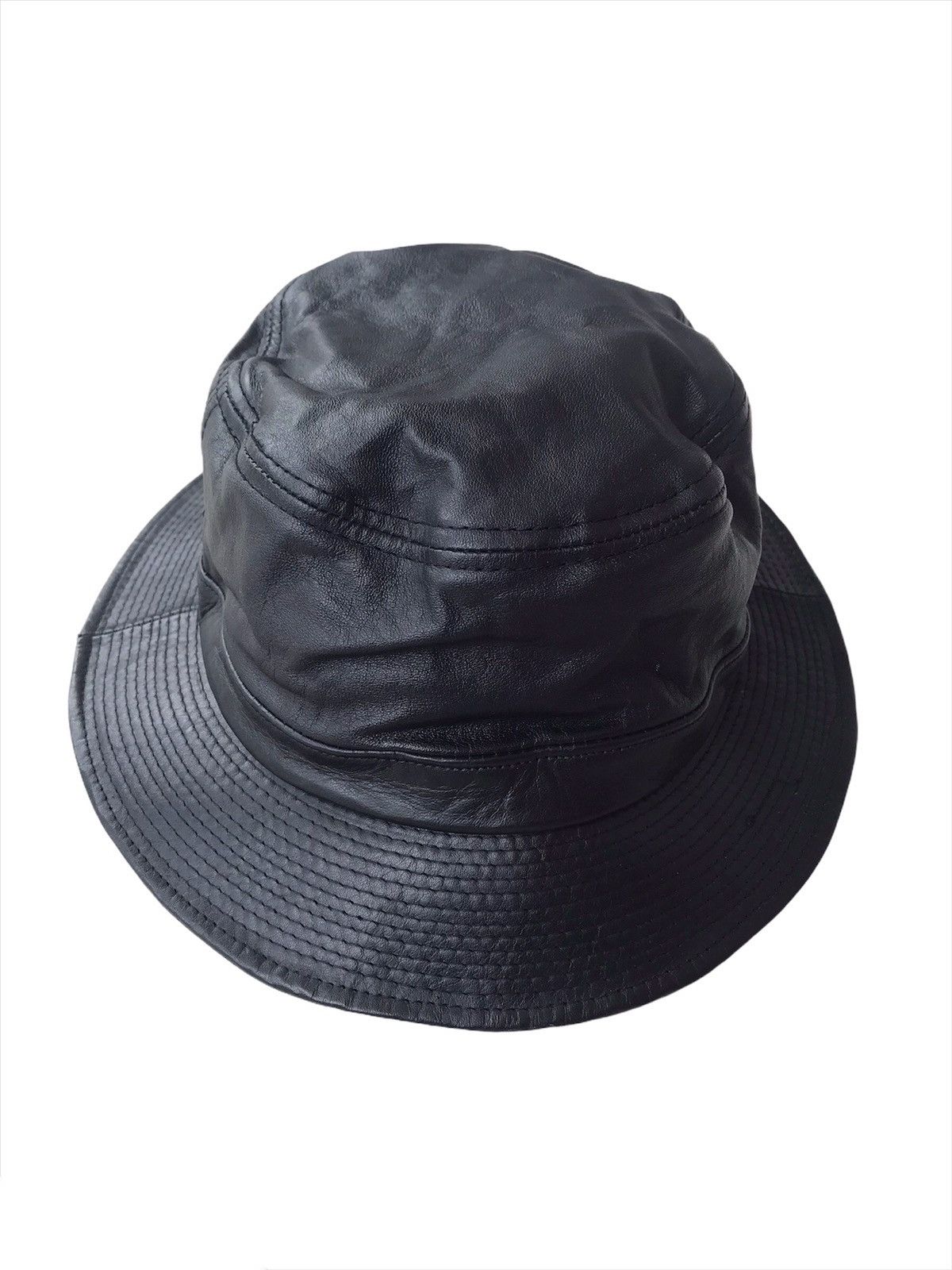 Leather × Vintage ❗️Offernow⏰Vintage Leather Bucket Hat Size ONE SIZE - 1 Thumbnail