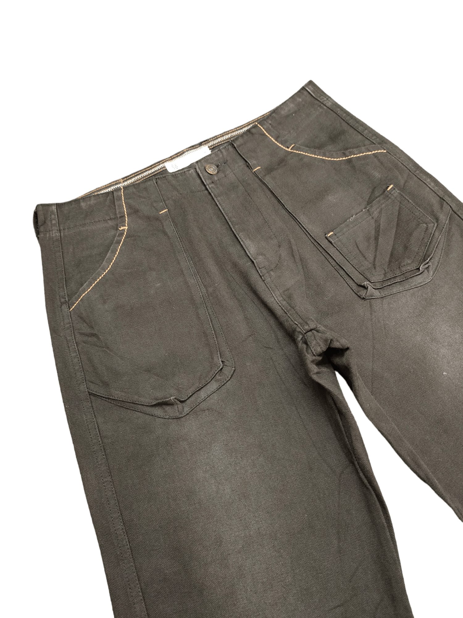 Global Work Global Work Black Duck Cotton Fatigue Denim Pants Size US 31 - 3 Thumbnail