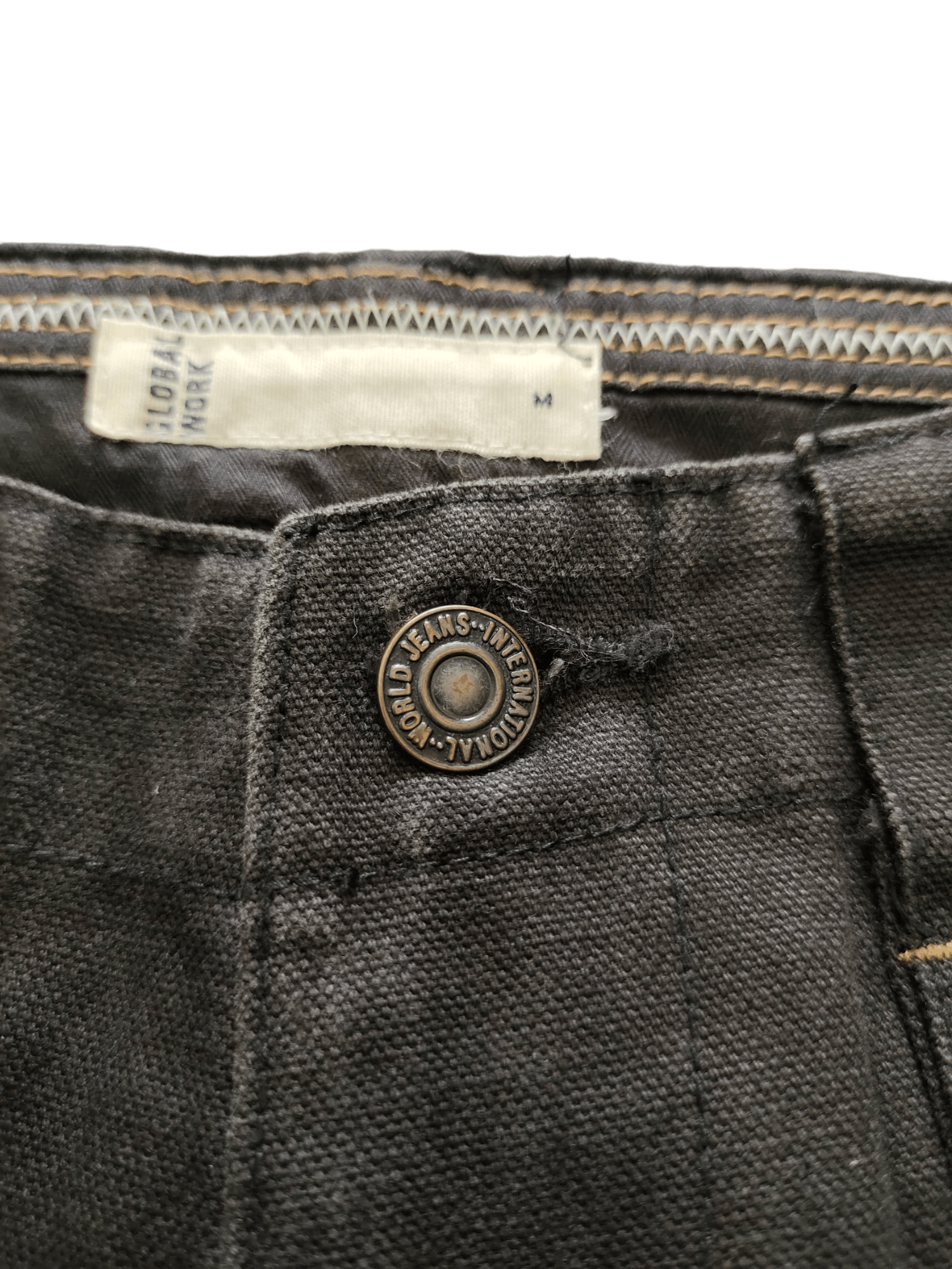 Global Work Global Work Black Duck Cotton Fatigue Denim Pants Size US 31 - 18 Thumbnail