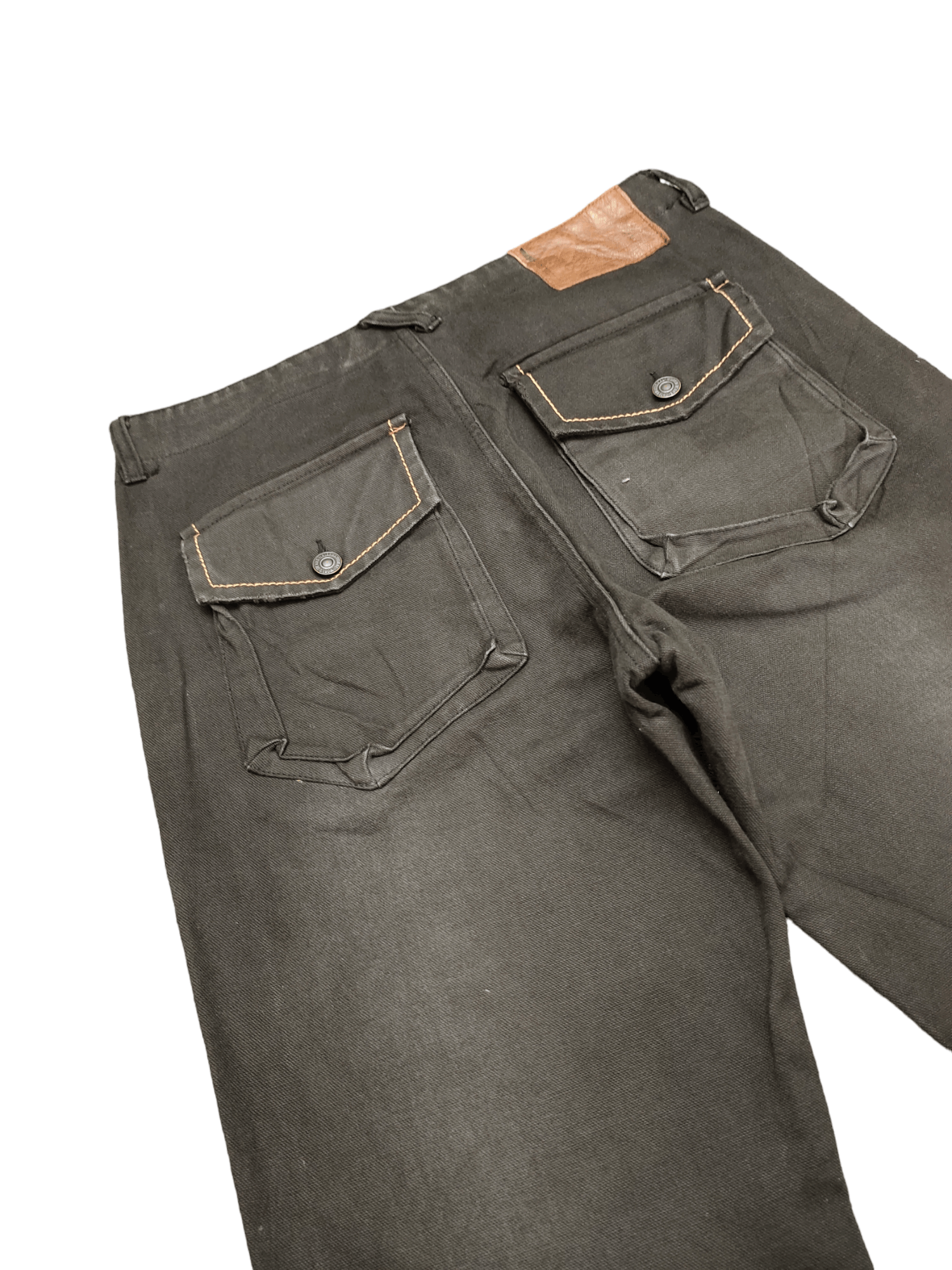 Global Work Global Work Black Duck Cotton Fatigue Denim Pants Size US 31 - 11 Thumbnail