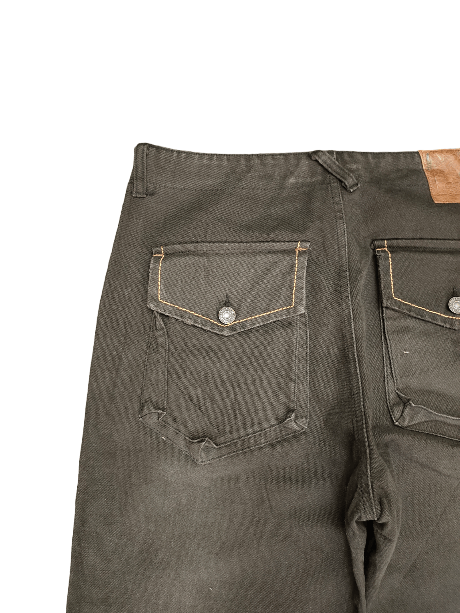 Global Work Global Work Black Duck Cotton Fatigue Denim Pants Size US 31 - 14 Thumbnail