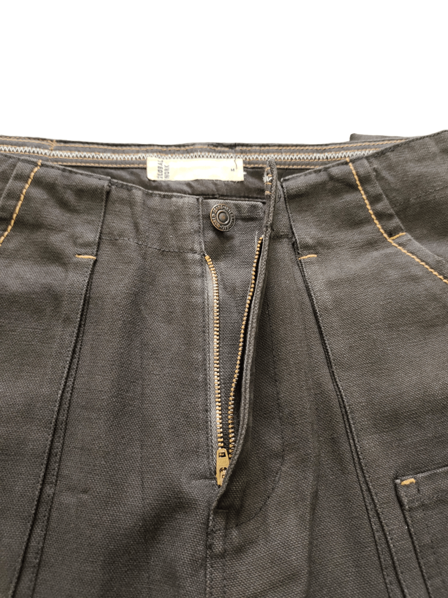 Global Work Global Work Black Duck Cotton Fatigue Denim Pants Size US 31 - 17 Thumbnail