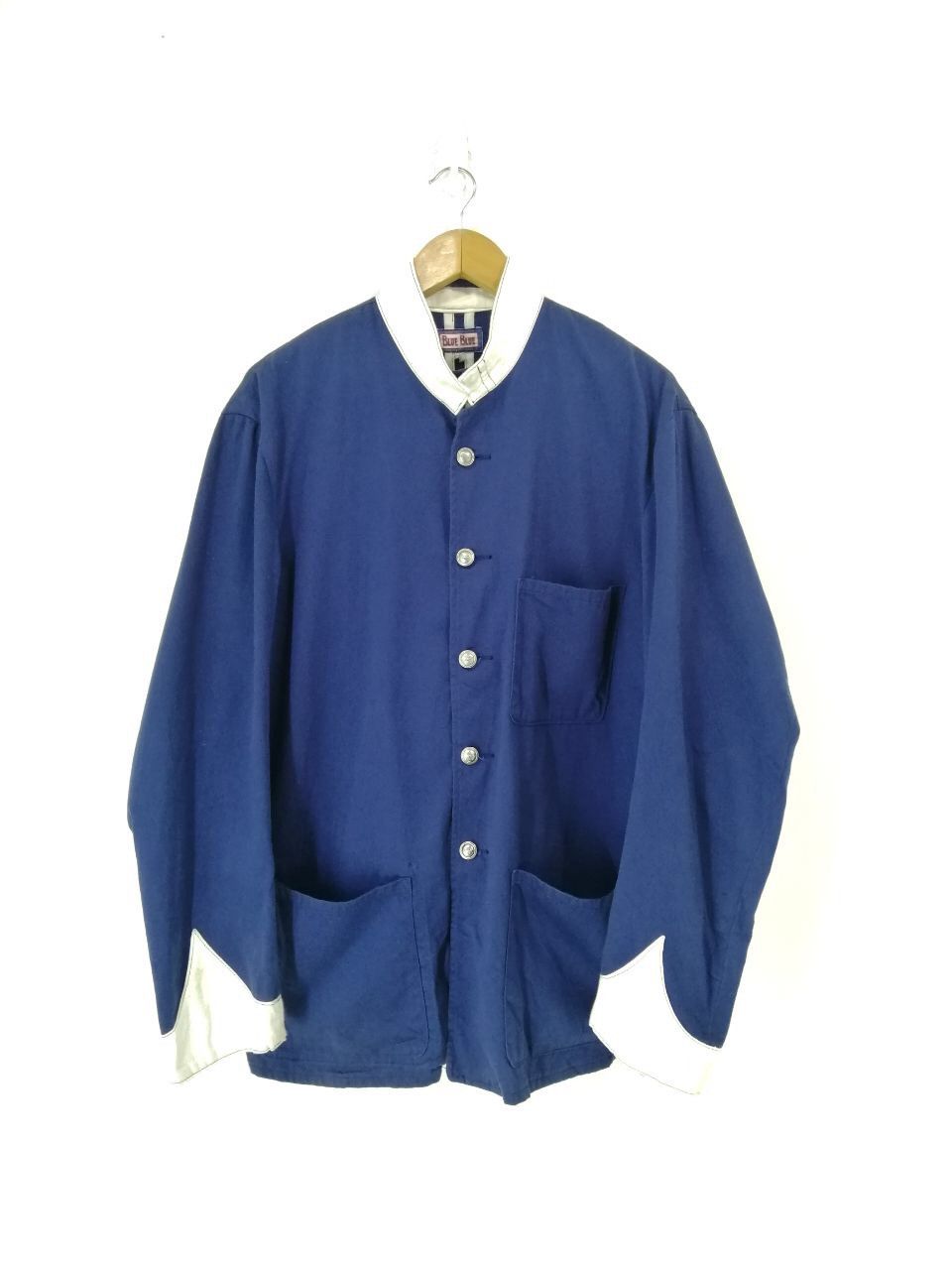 Blue Blue Japan Blue Blue Mandarin Collar Jacket Design Chore Jacket Design Size US L / EU 52-54 / 3 - 1 Thumbnail