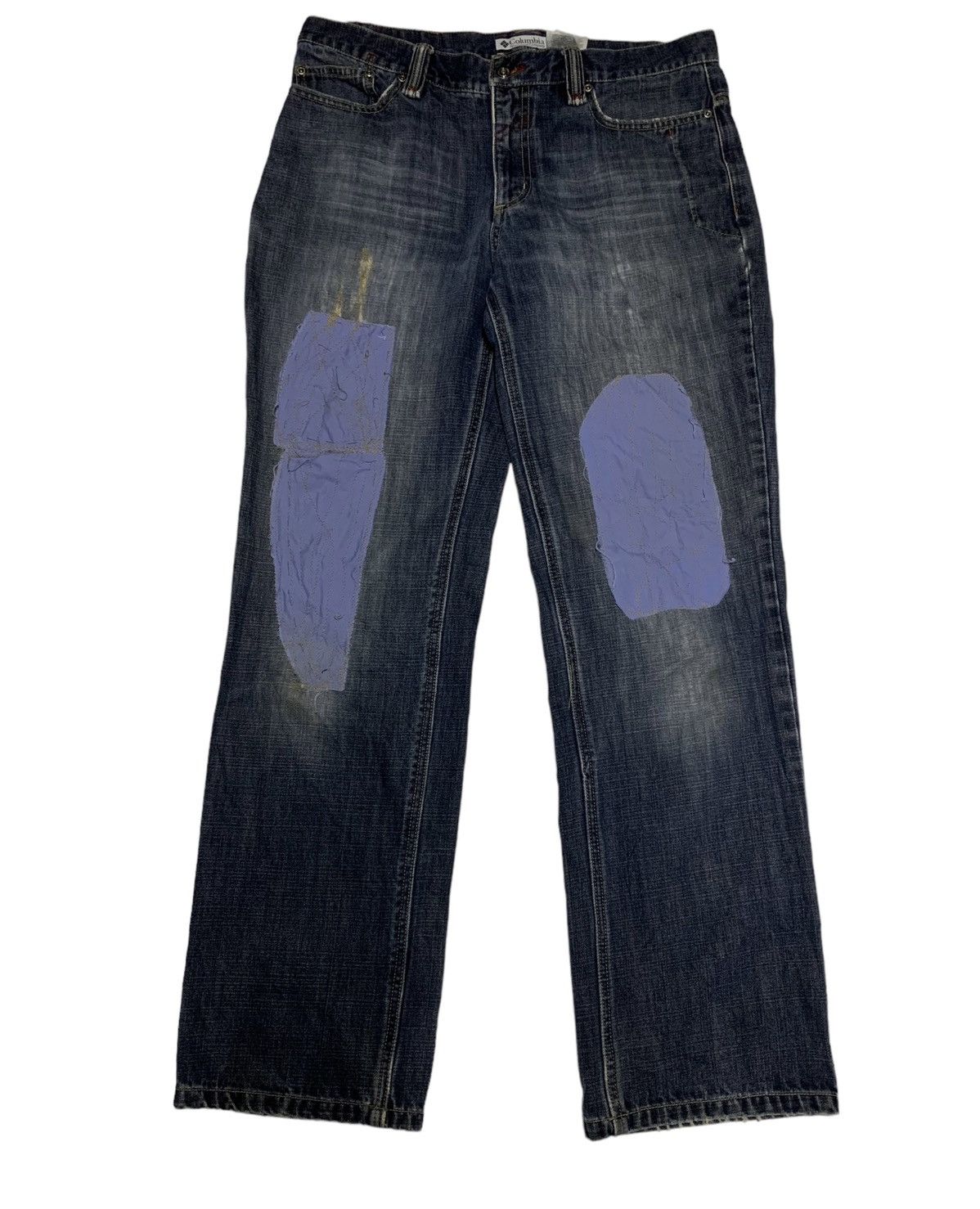 image of Columbia Sportswear Patchwork Denim Pants in Faded Blue, Men's (Size 34)