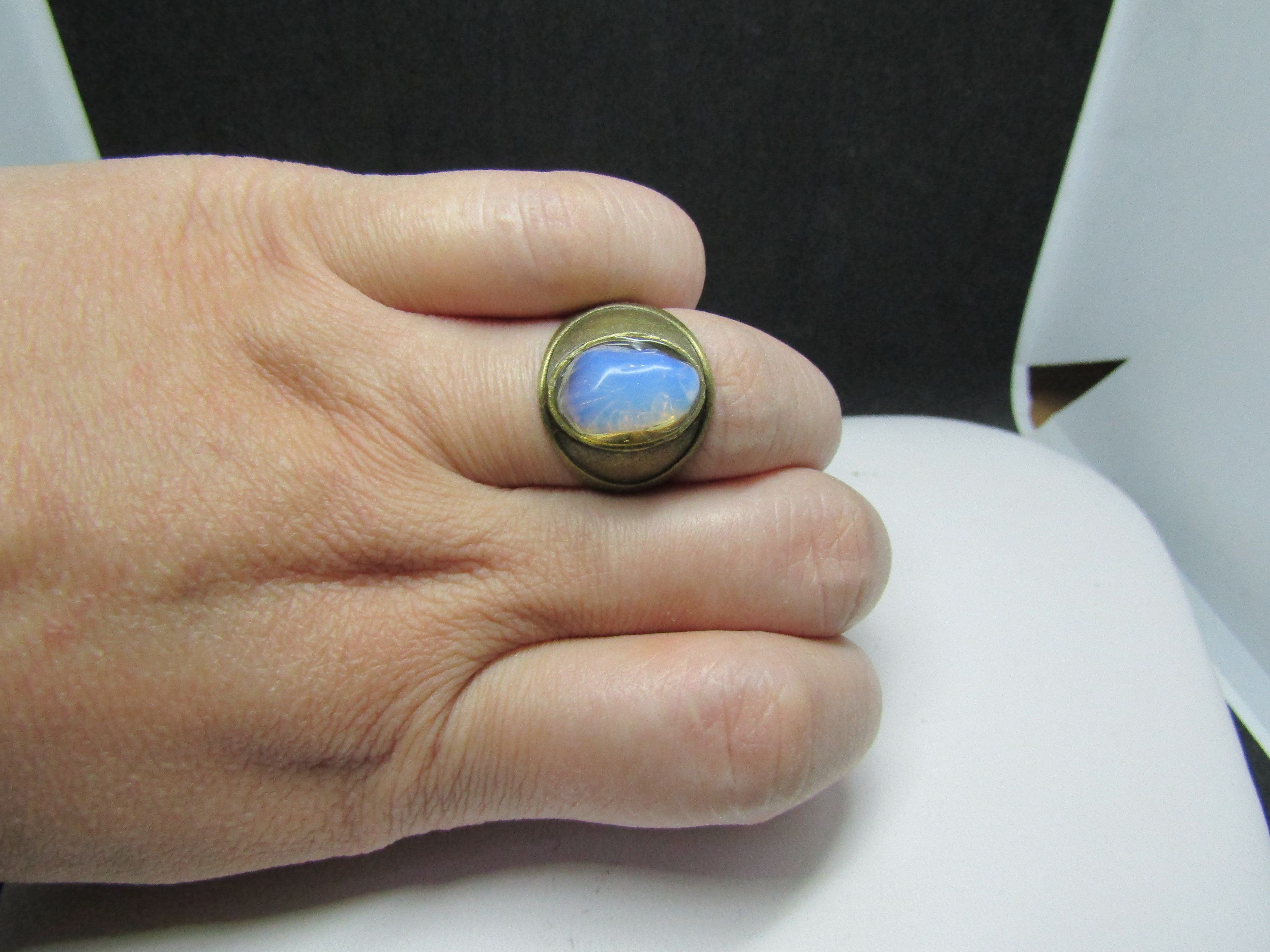 Handmade Opalite Bronze ring - Size 7.25 Size ONE SIZE - 3 Thumbnail
