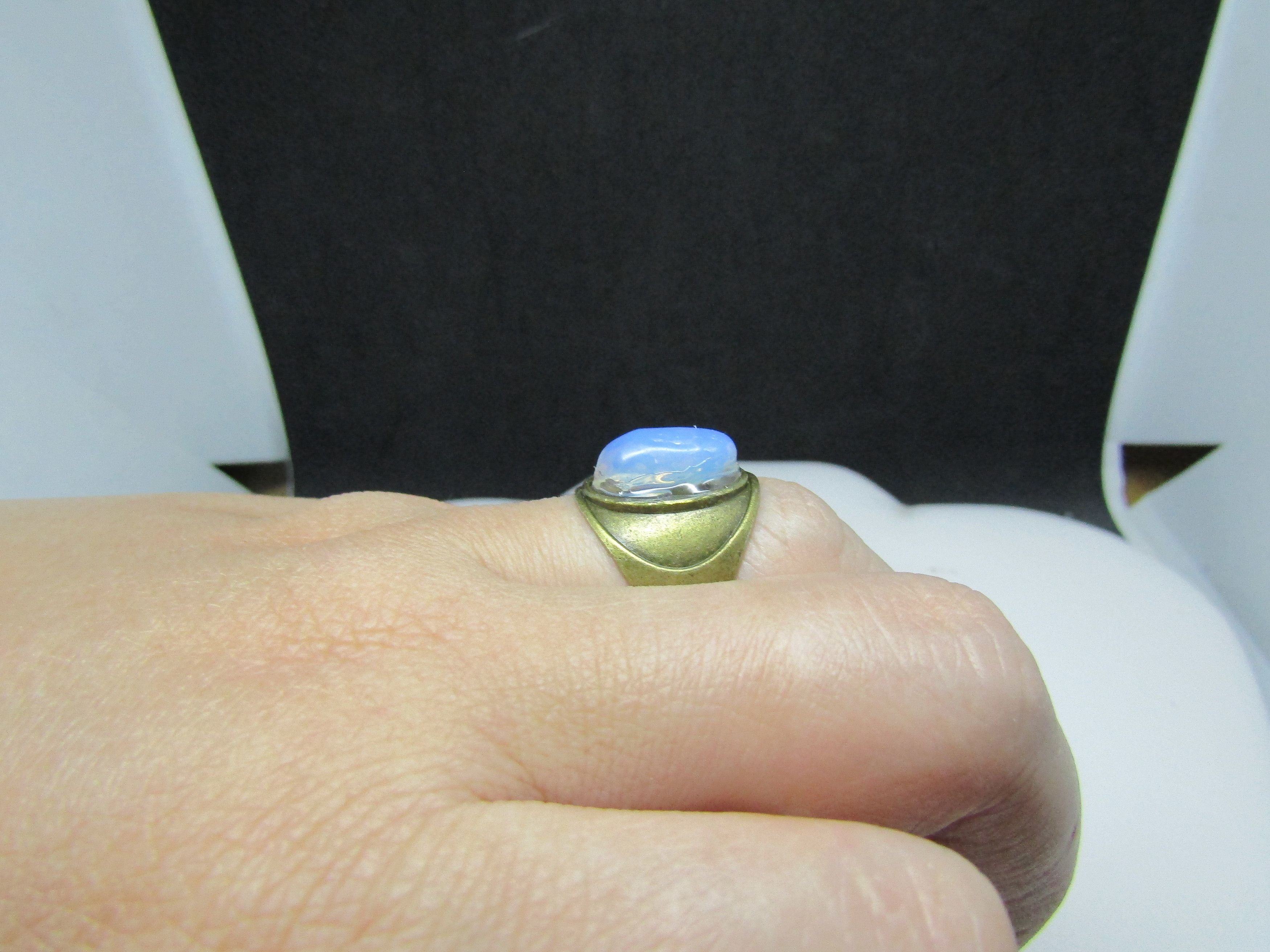 Handmade Opalite Bronze ring - Size 7.25 Size ONE SIZE - 4 Thumbnail