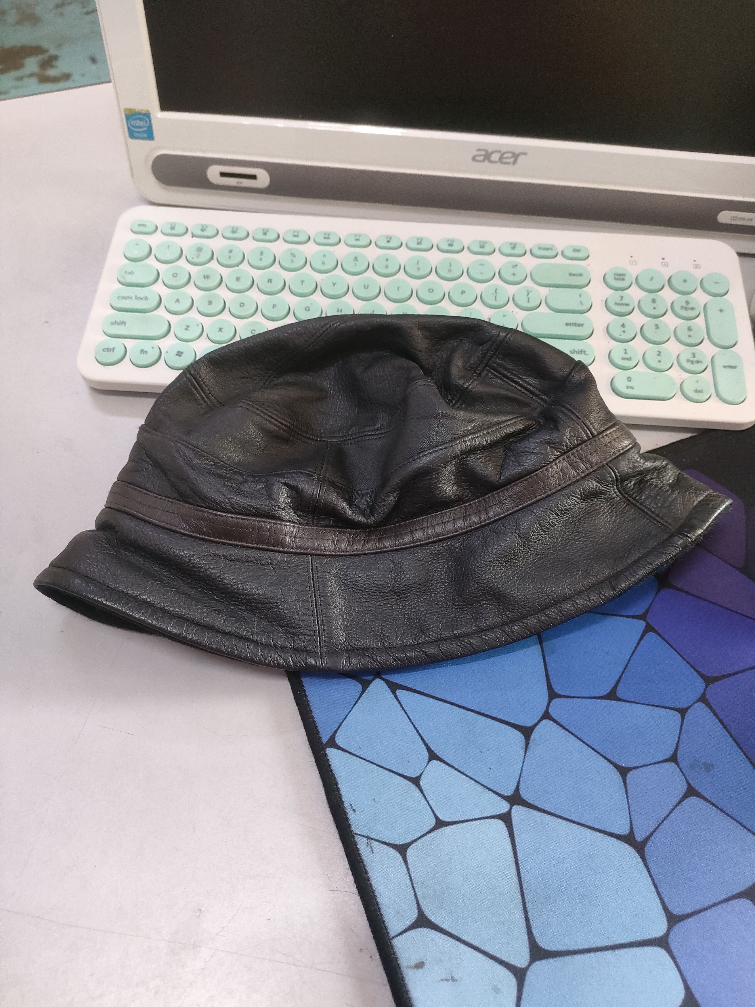 Genuine Leather × Pierre Balmain Francois Ier x Pierre Balmain Paris Leather Bucket Hat Size ONE SIZE - 1 Thumbnail