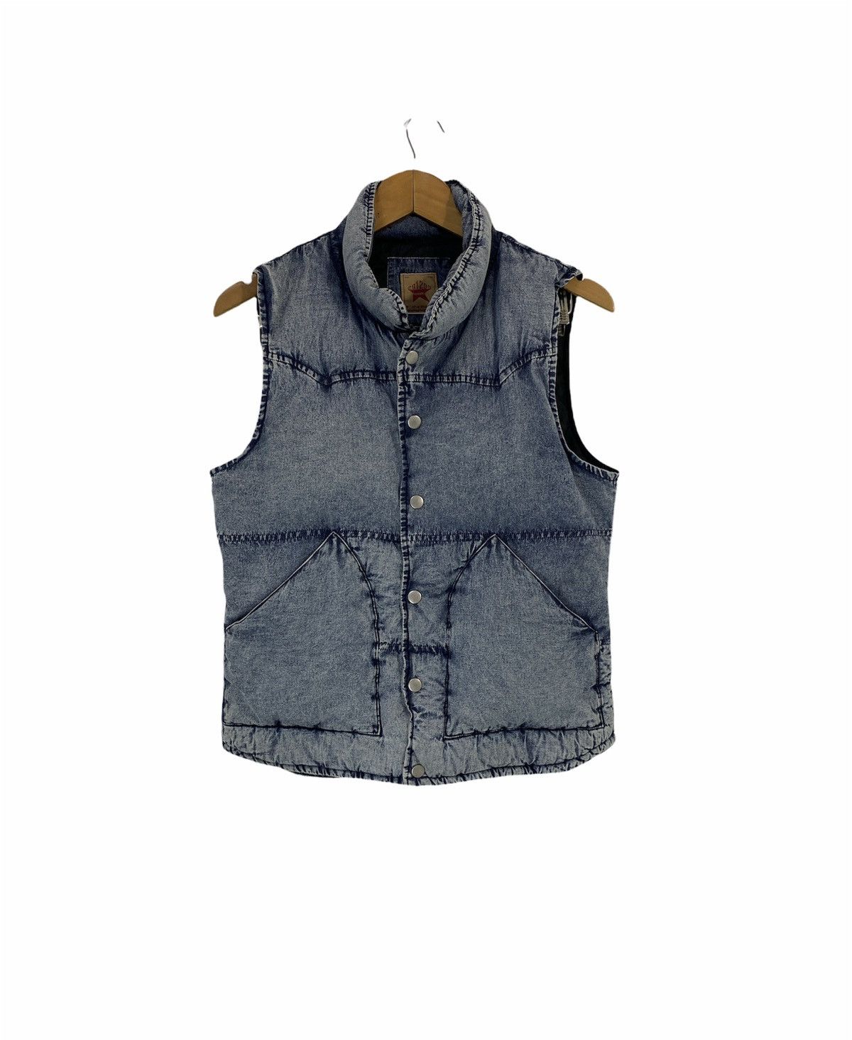 Japanese Brand 291295 Homme Puffer Vest Nice Faded Denim Design Size US M / EU 48-50 / 2 - 1 Thumbnail