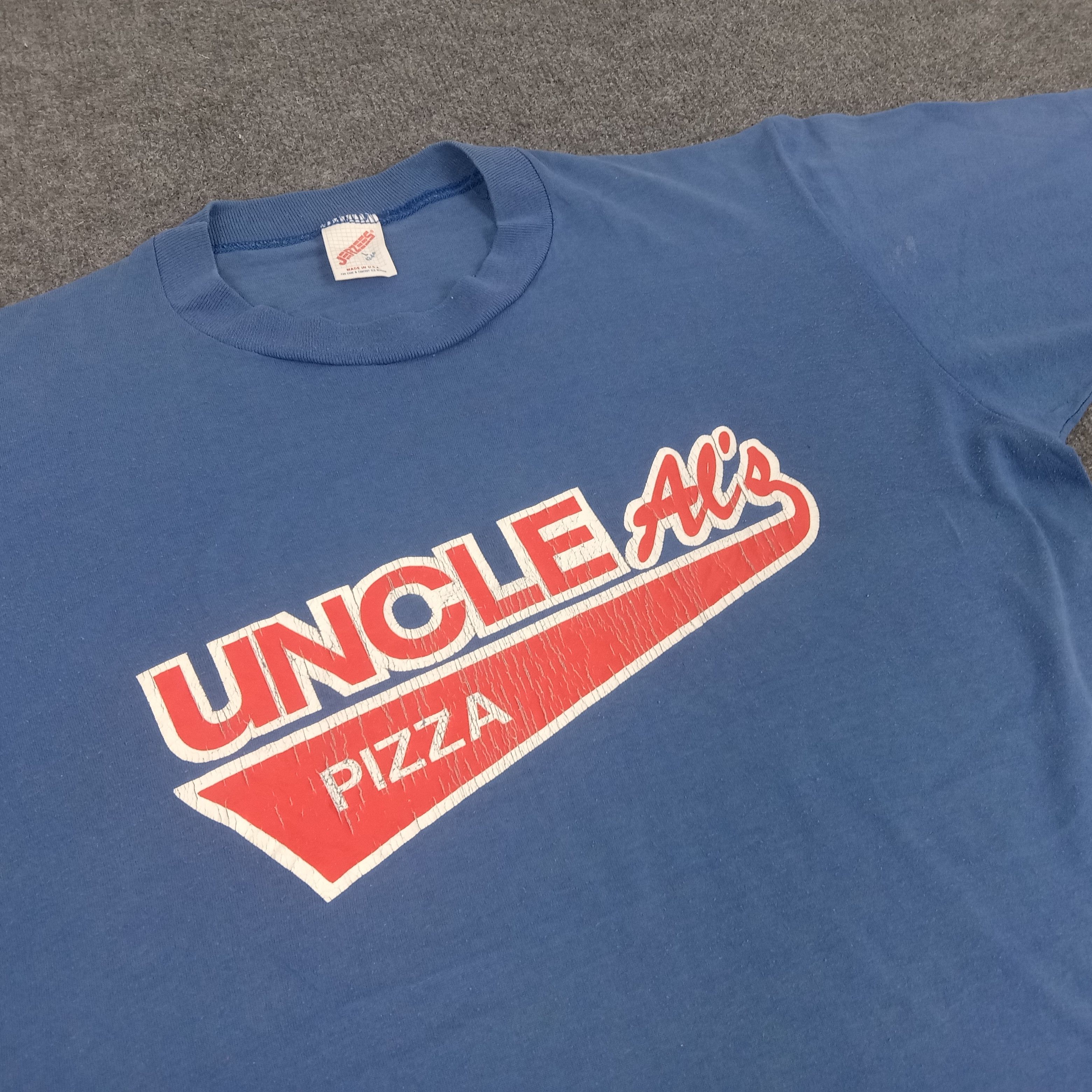 American Apparel × Pizza Slime × Vintage Vintage 90's Uncle Al's Pizza American Franchise Tshirt Size US L / EU 52-54 / 3 - 2 Thumbnail