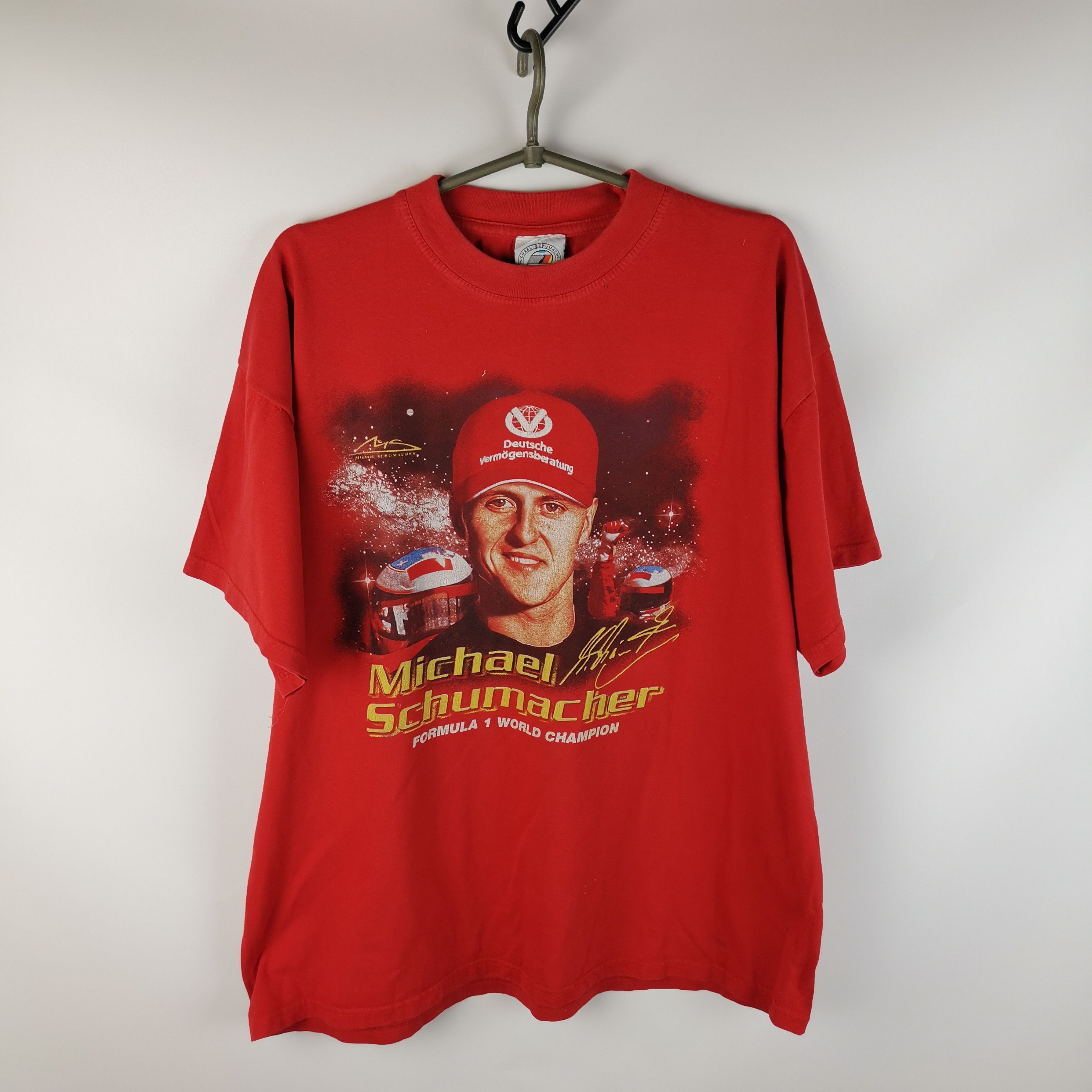 image of Formula Uno x Racing Michael Schumacher 2000 Formula 1 World Champion Racing in Red, Men's (Size XL