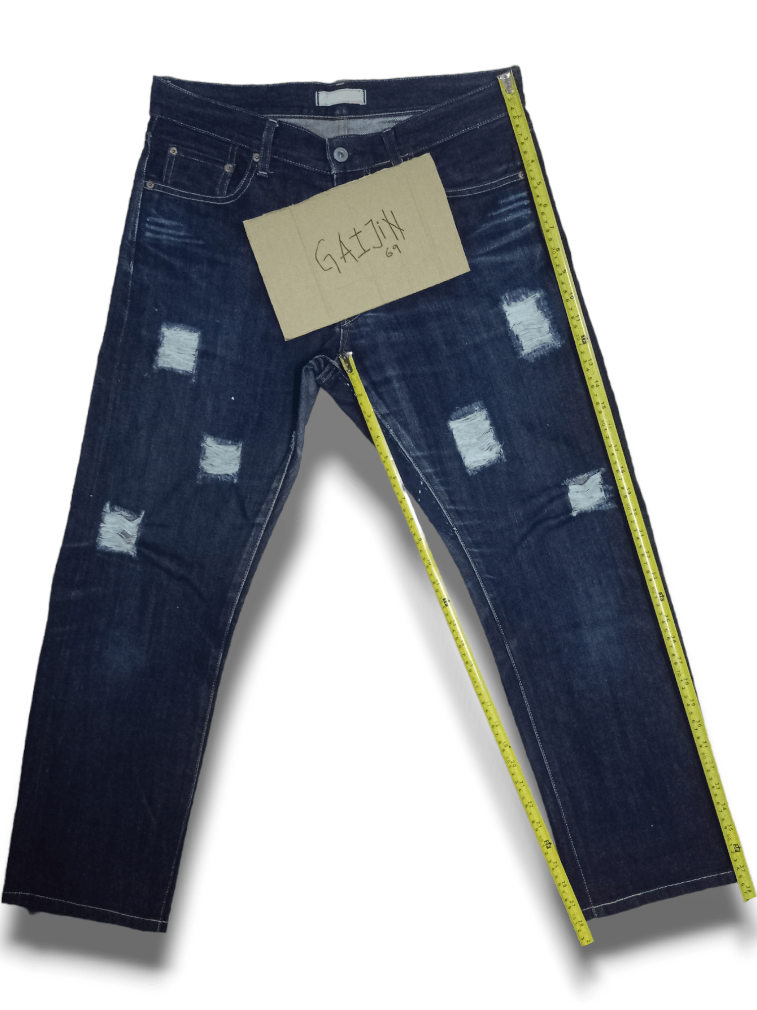 Japanese Brand × Uniqlo Vintage Uniqlo Selvedge Washed Blue Distressed Loose Jeans Size US 32 / EU 48 - 9 Thumbnail