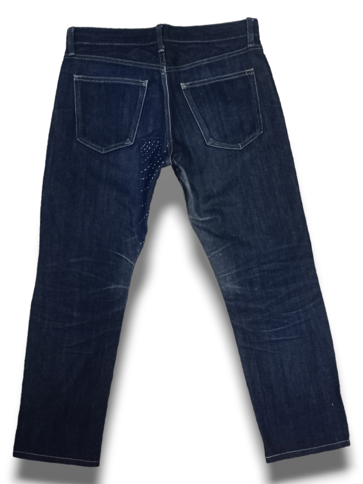 Japanese Brand × Uniqlo Vintage Uniqlo Selvedge Washed Blue Distressed Loose Jeans Size US 32 / EU 48 - 2 Thumbnail