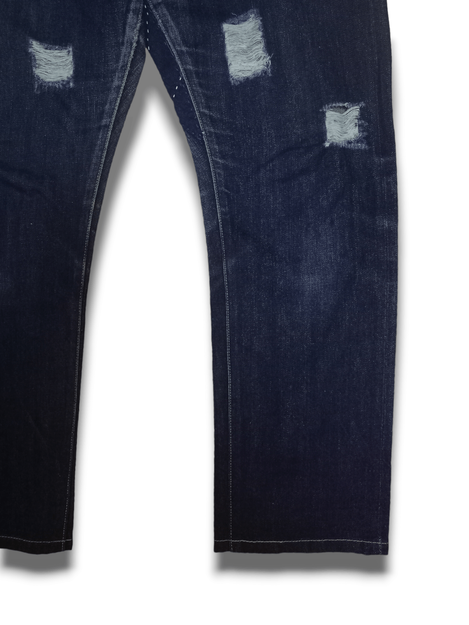 Japanese Brand × Uniqlo Vintage Uniqlo Selvedge Washed Blue Distressed Loose Jeans Size US 32 / EU 48 - 7 Thumbnail