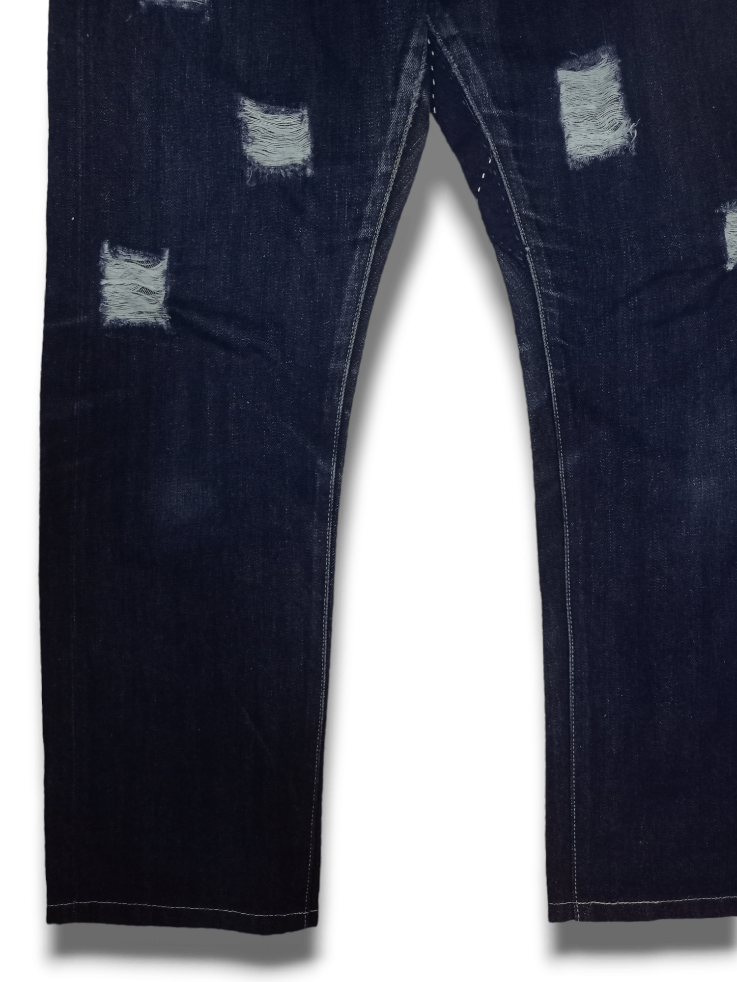Japanese Brand × Uniqlo Vintage Uniqlo Selvedge Washed Blue Distressed Loose Jeans Size US 32 / EU 48 - 6 Thumbnail