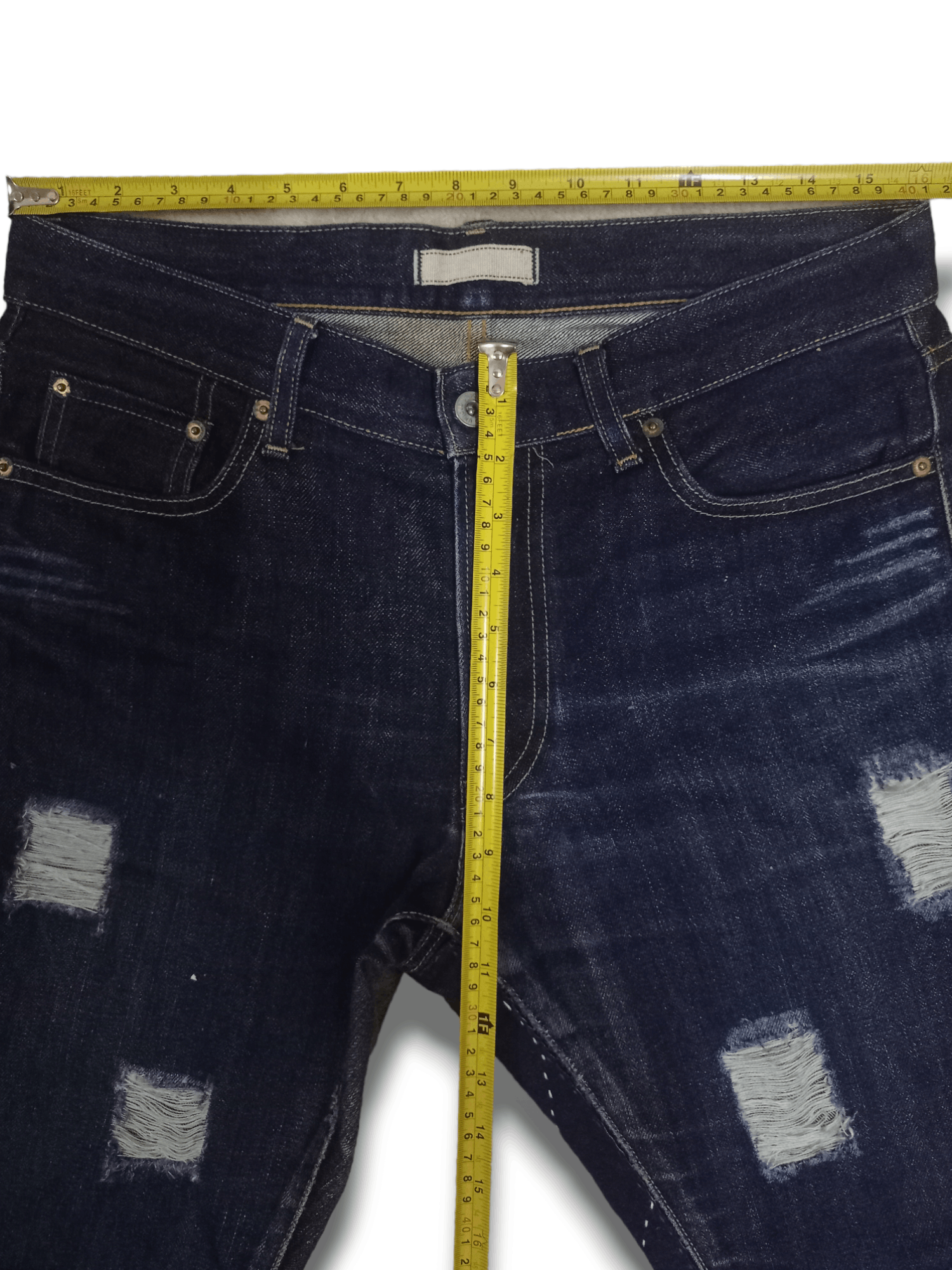 Japanese Brand × Uniqlo Vintage Uniqlo Selvedge Washed Blue Distressed Loose Jeans Size US 32 / EU 48 - 8 Thumbnail