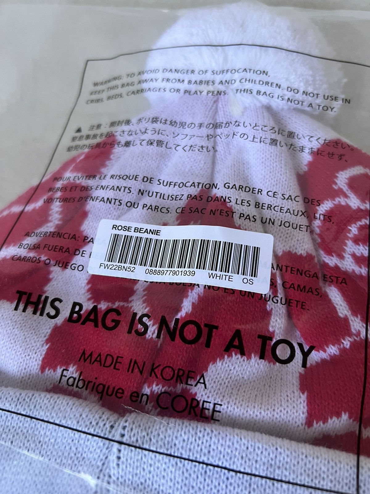 Supreme Supreme Rose Beanie in White Size ONE SIZE - 3 Thumbnail